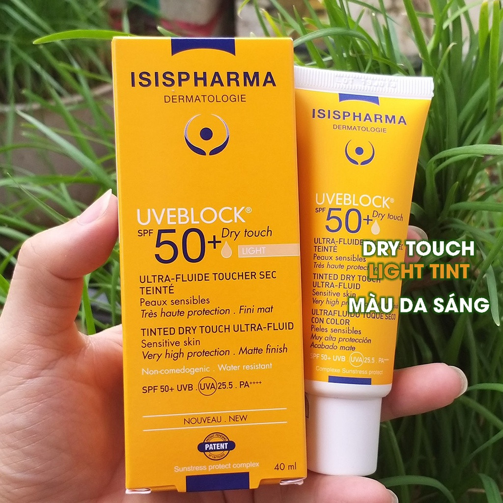 ISISPHARMA Kem Chống Nắng Dành Cho Da Dầu Màu Da Sáng - UVEBLOCK SPF50+ DRY TOUCH LIGHT TINT (40ml)
