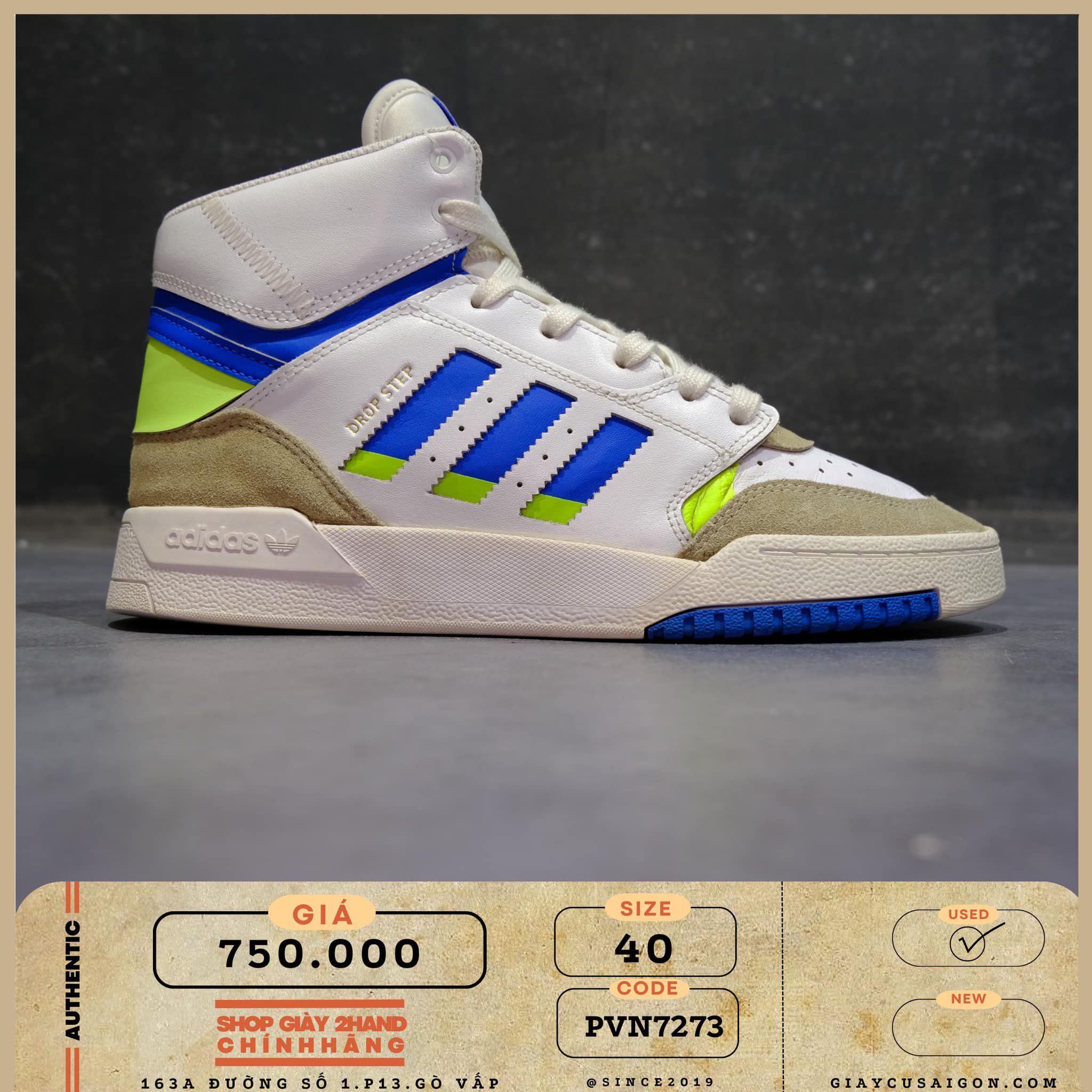 Giày 2hand adidas originals Drop Step White Blue Gray EF7134 - 7273