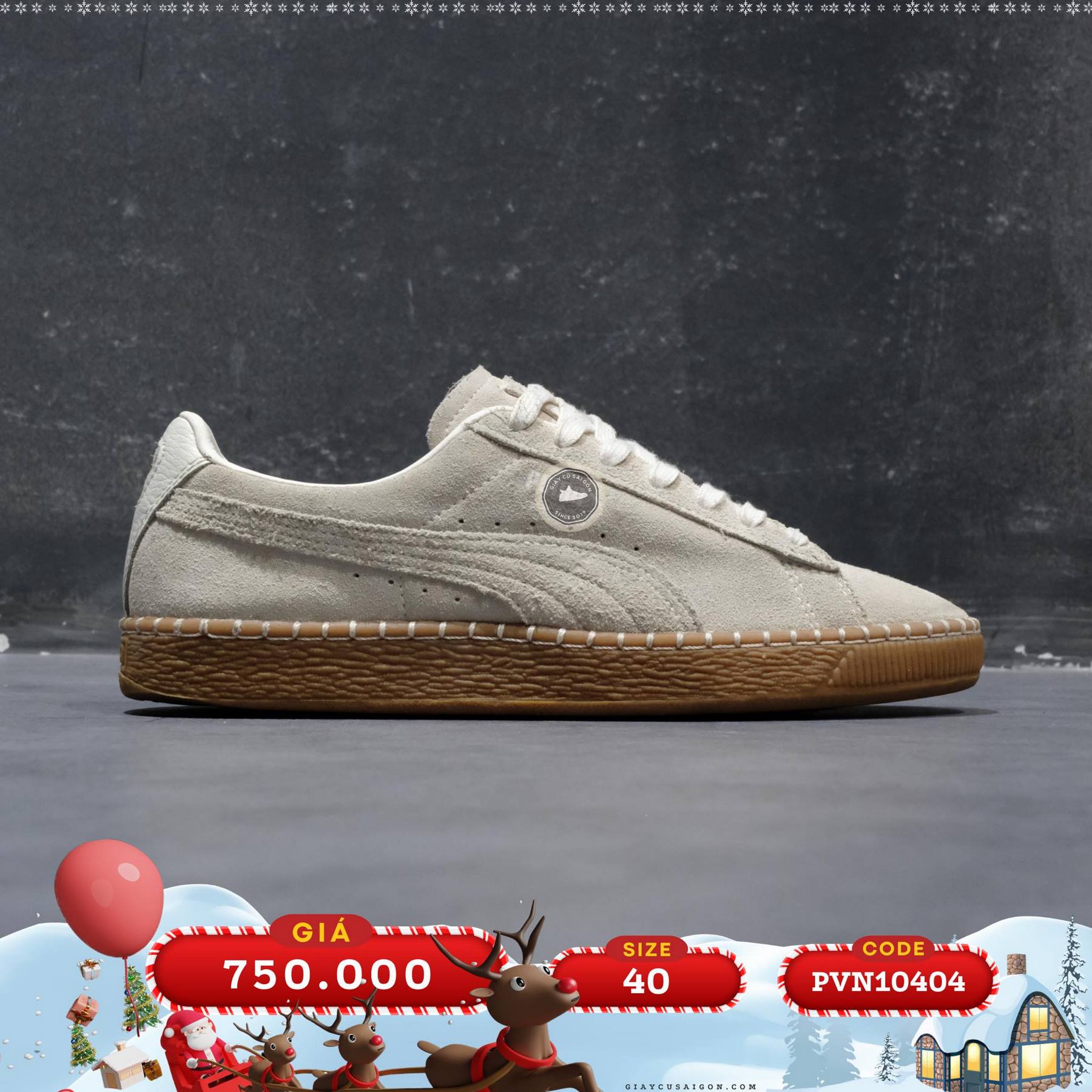 2hand Giày Puma Suede Classic Blanket Stitch ‘Whisper White’ 368903-03 SIZE 40 PVN10404