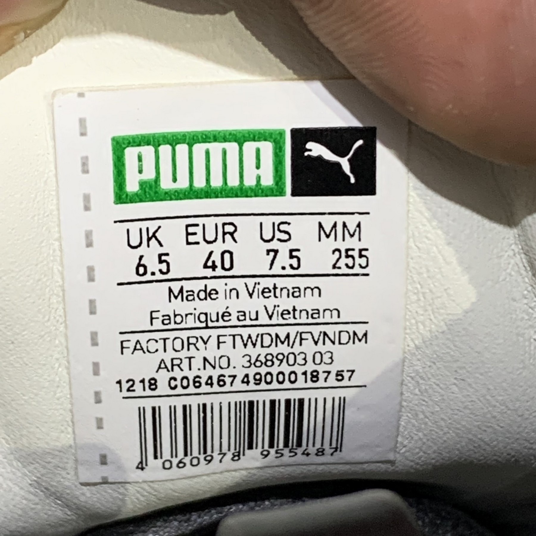 2hand Giày Puma Suede Classic Blanket Stitch ‘Whisper White’ 368903-03 SIZE 40 PVN10404