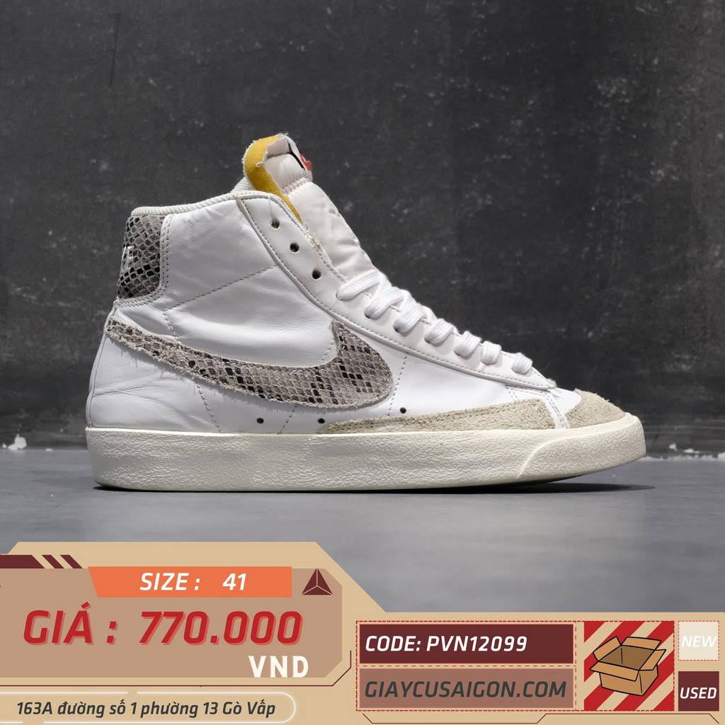 2hand giày Nike Blazer Mid 77 Vintage Snakeskin Swoosh CI1176-101 SIZE 41 PVN12099