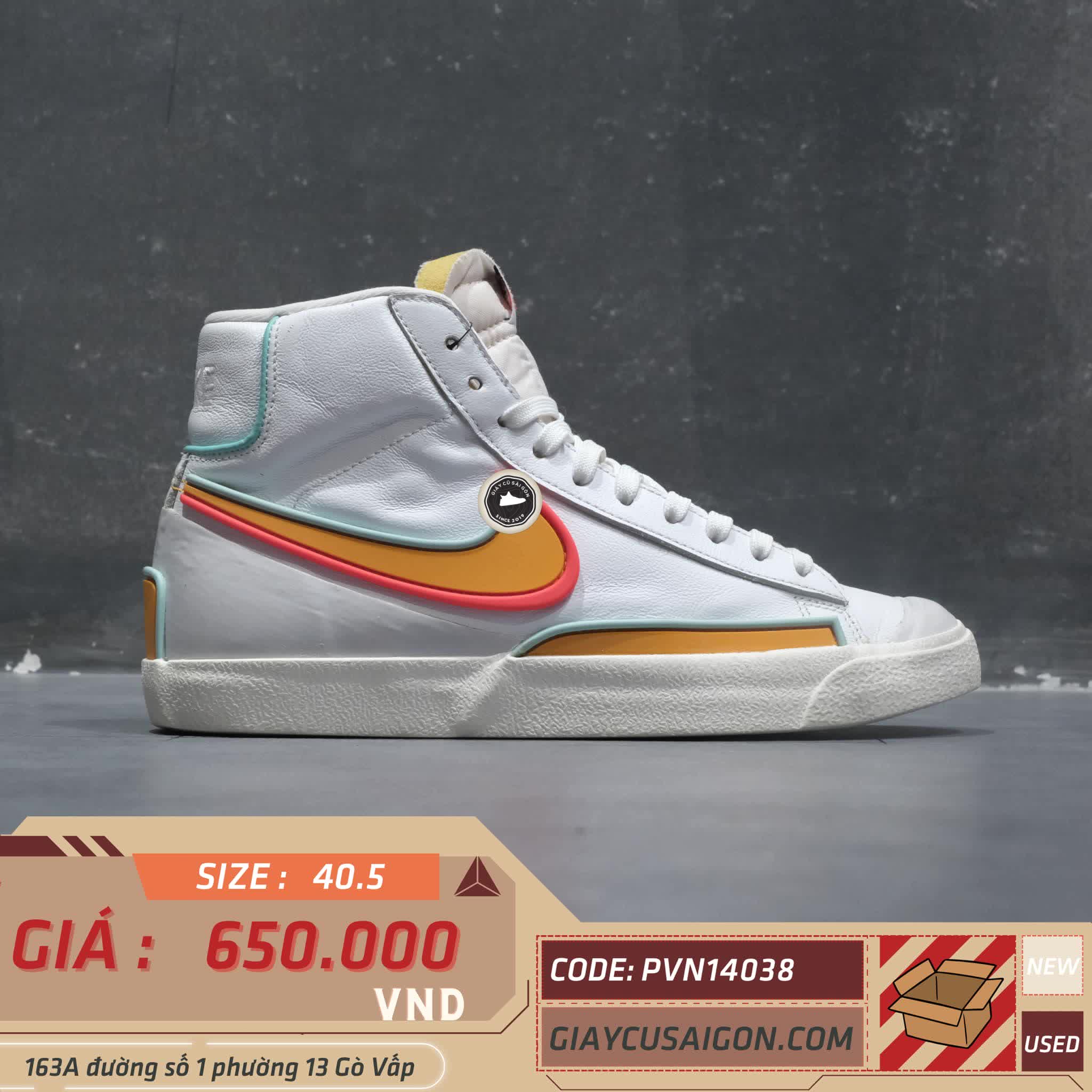 Giày 2hand Nike Blazer Mid '77 Infinite 'White Kumquat' DA7233-100 SIZE 40.5 pvn14038