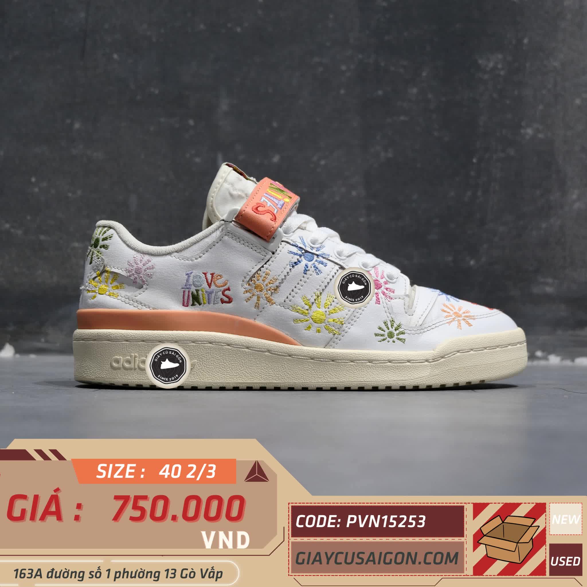 Giày 2HAND Adidas Forum Low 'Pride Pack Love Unites' GW2416 SIZE 40 2/3 PVN15253