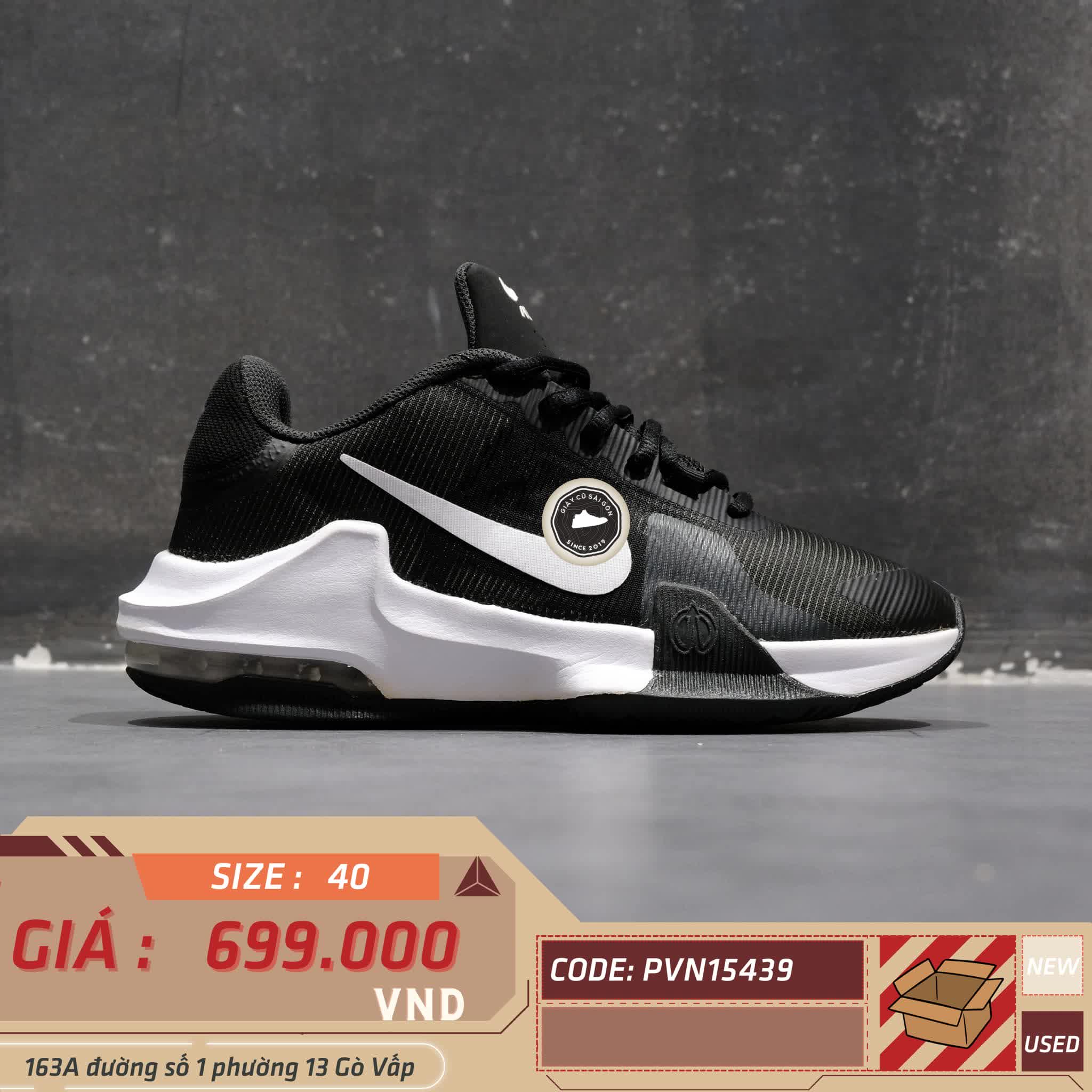 Giày 2HAND Nike Air Max Impact 4 'Black White Racer Blue' DM1124-001  SIZE 40 PVN15439