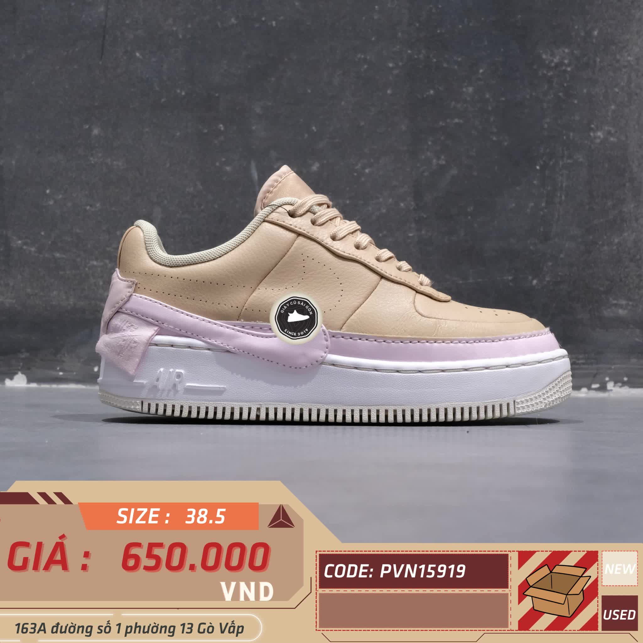 Giày 2HAND Nike Air Force 1 Jester 'Bio Beige Pink Force' AO1220-202 SIZE 38.5 PVN15919