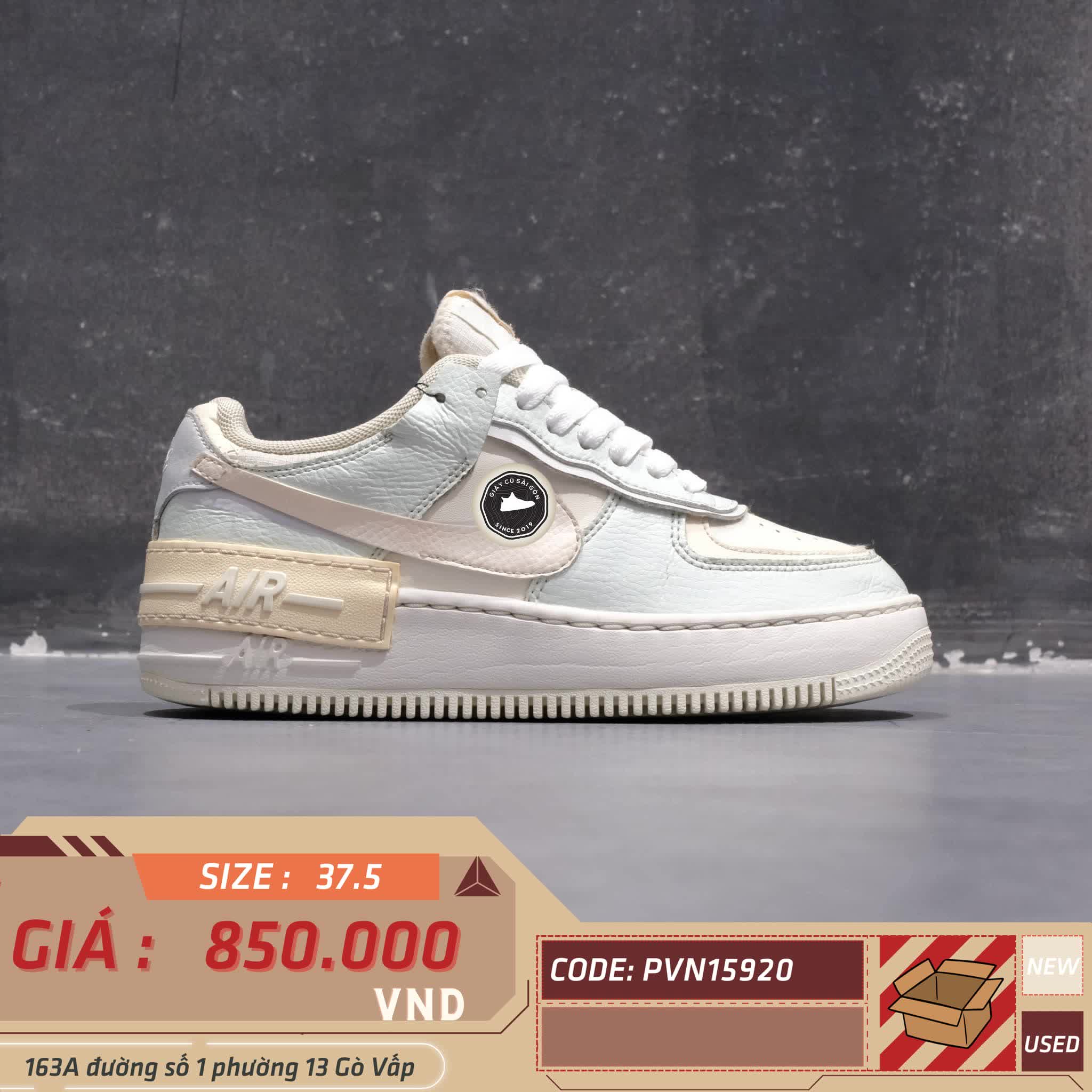 Giày 2HAND Nike Air Force 1 Shadow 'Barely Green Crimson Tint' CU8591-104 SIZE 37.5 PVN15920