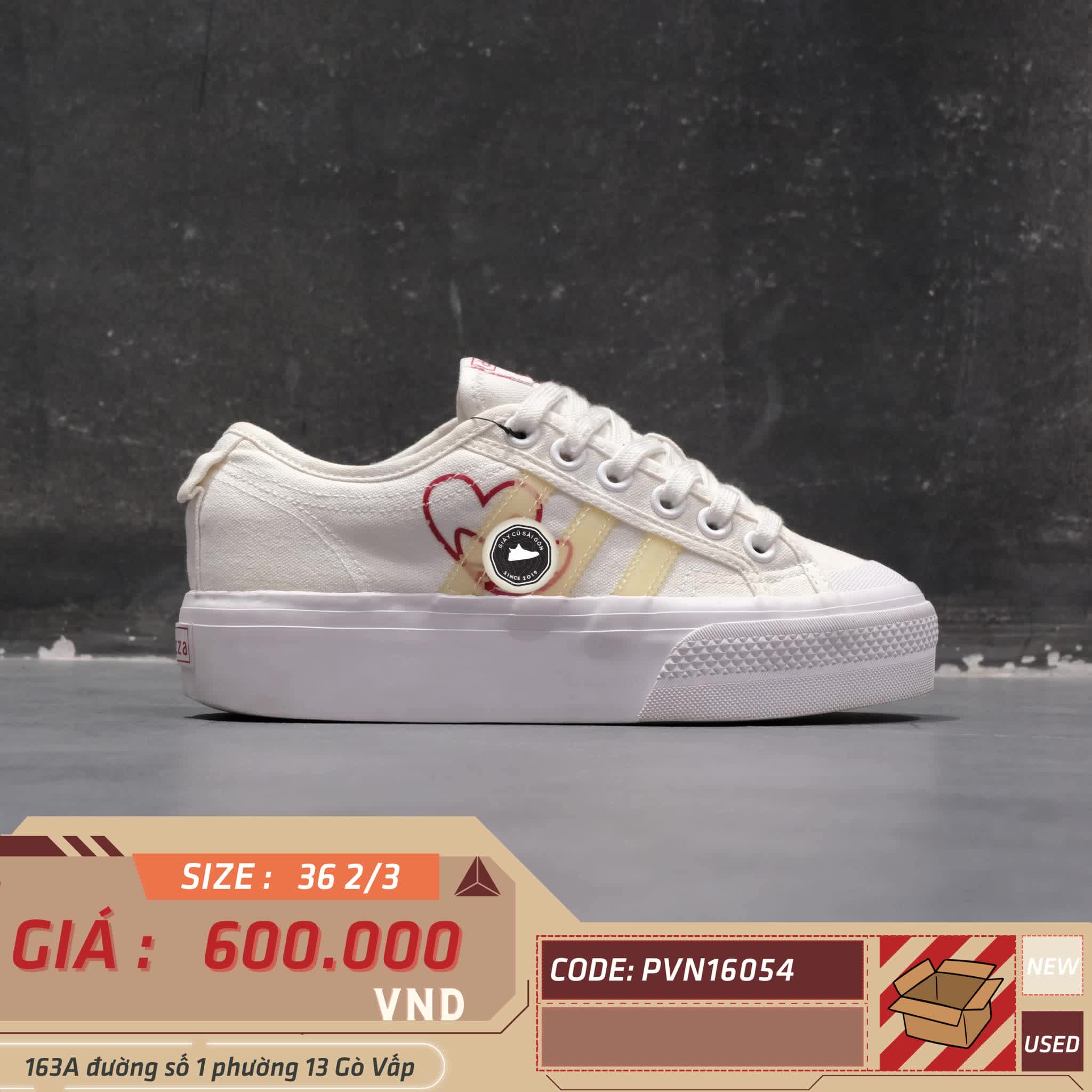 Giày 2hand Nizza Platform 'White Red Heart' FX9179 SIZE 36 2/3 pvn16054