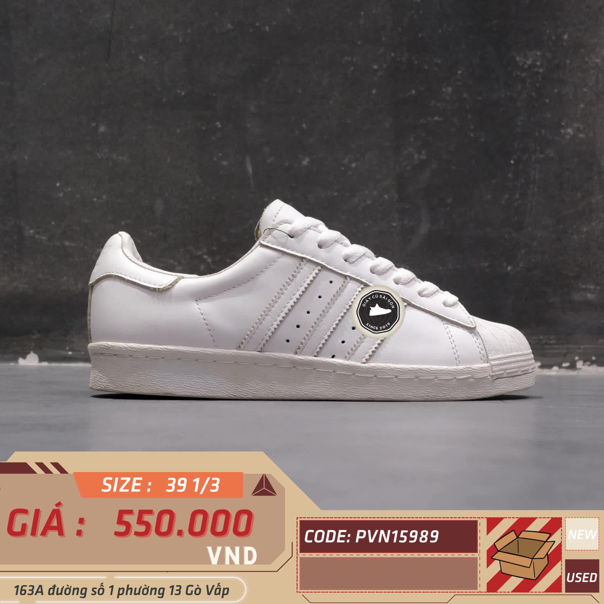Giày 2hand Superstar 80 'Half Heart' CQ3009 SIZE 39 1/3 pvn15989