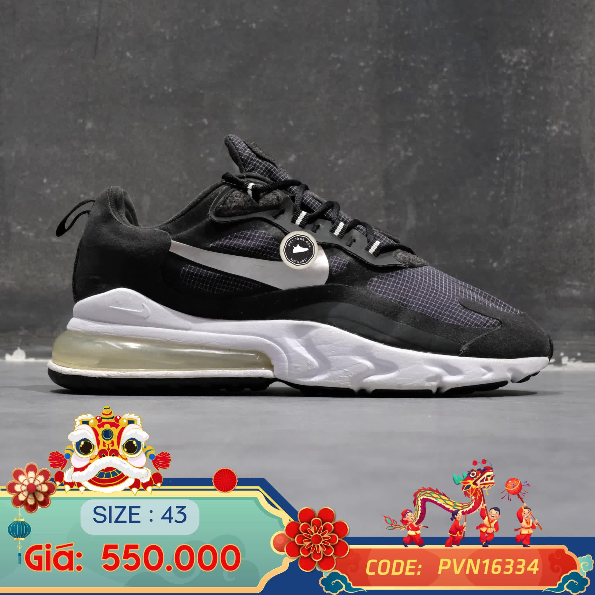 Giày 2hand AIRMAX 270 REACT METALLIC SILVER CQ4598-071 SIZE 43 pvn16334