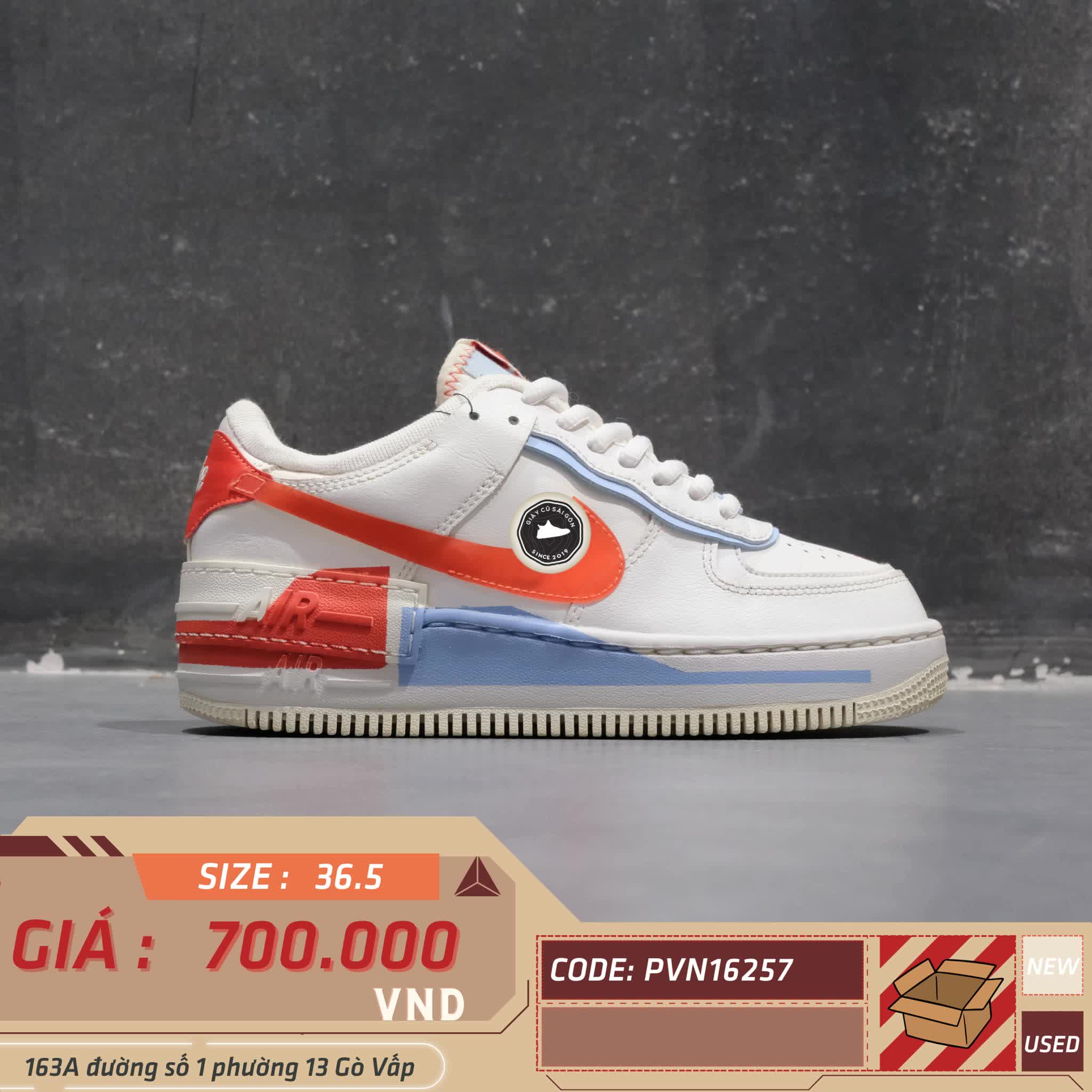Giày 2hand Air Force 1 Shadow SE 'Team Orange Blue' CQ9503-100 SIZE 36.5 pvn16257