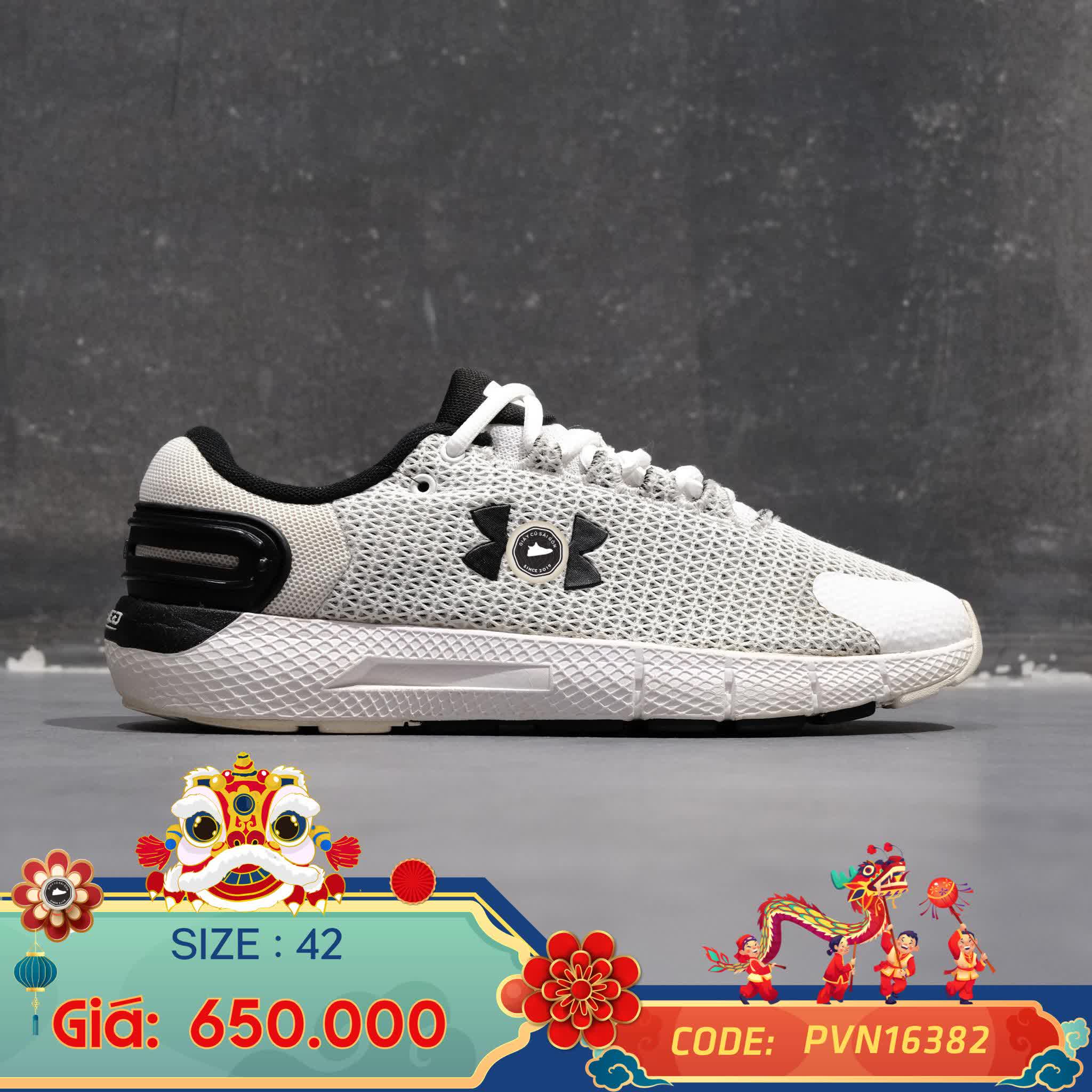 Giày 2hand Under Armour Charged Rogue 2.5 'White Black' 3024400-101 SIZE 42