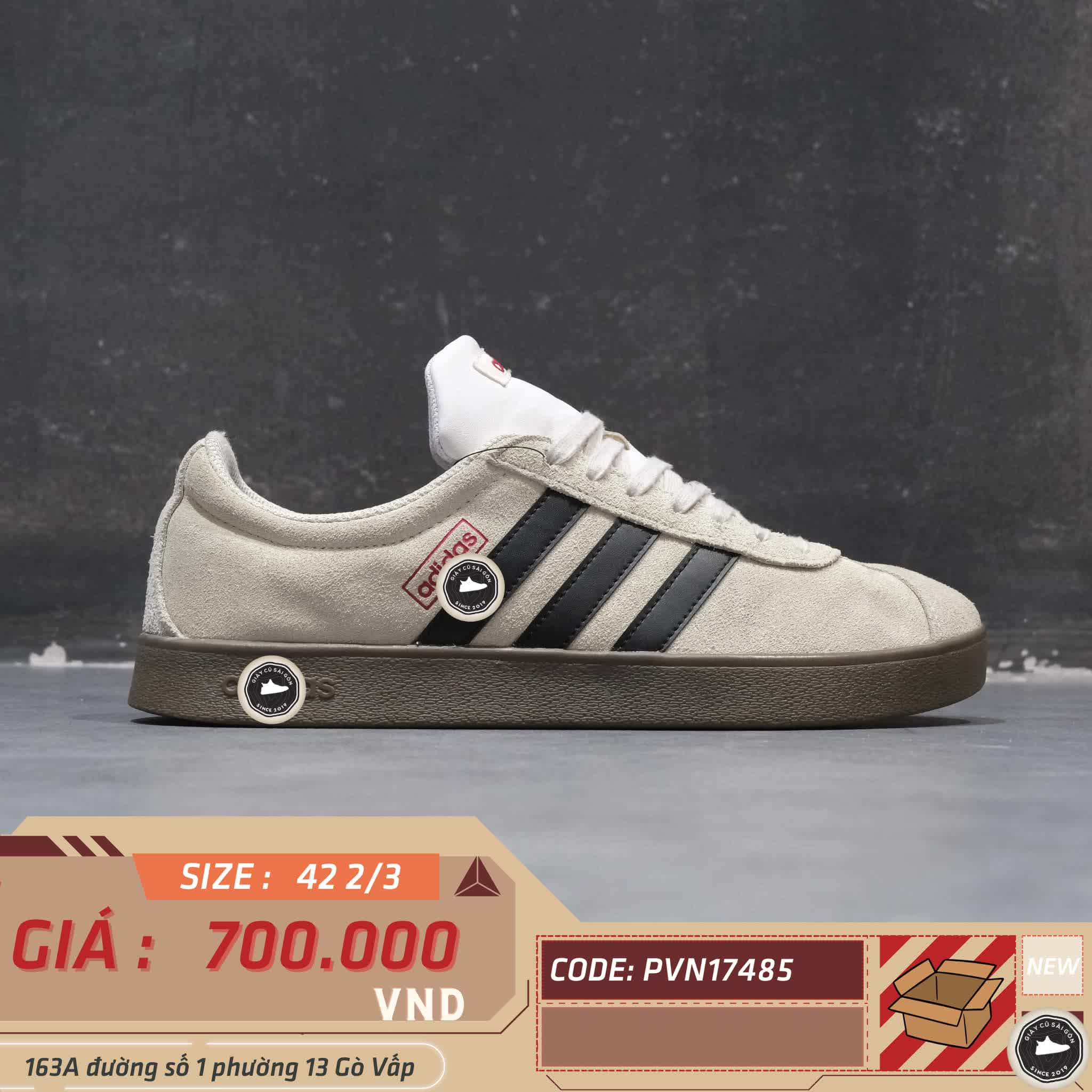 Giày 2hand VL Court Lifestyle Skateboarding 'Grey' HQ1802 SIZE 42 2/3 pvn17485