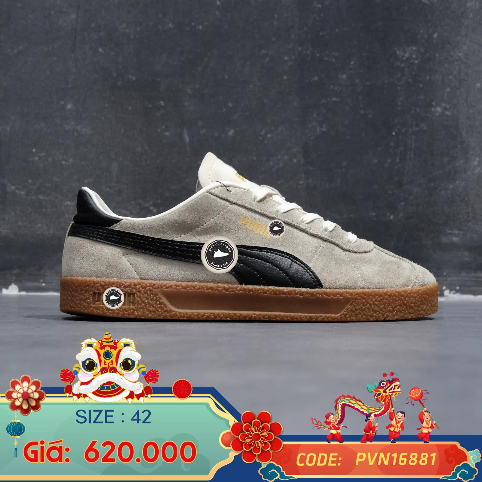 Giày 2hand Marshmallow Gum 381111-08 SIZE 42 pvn16881