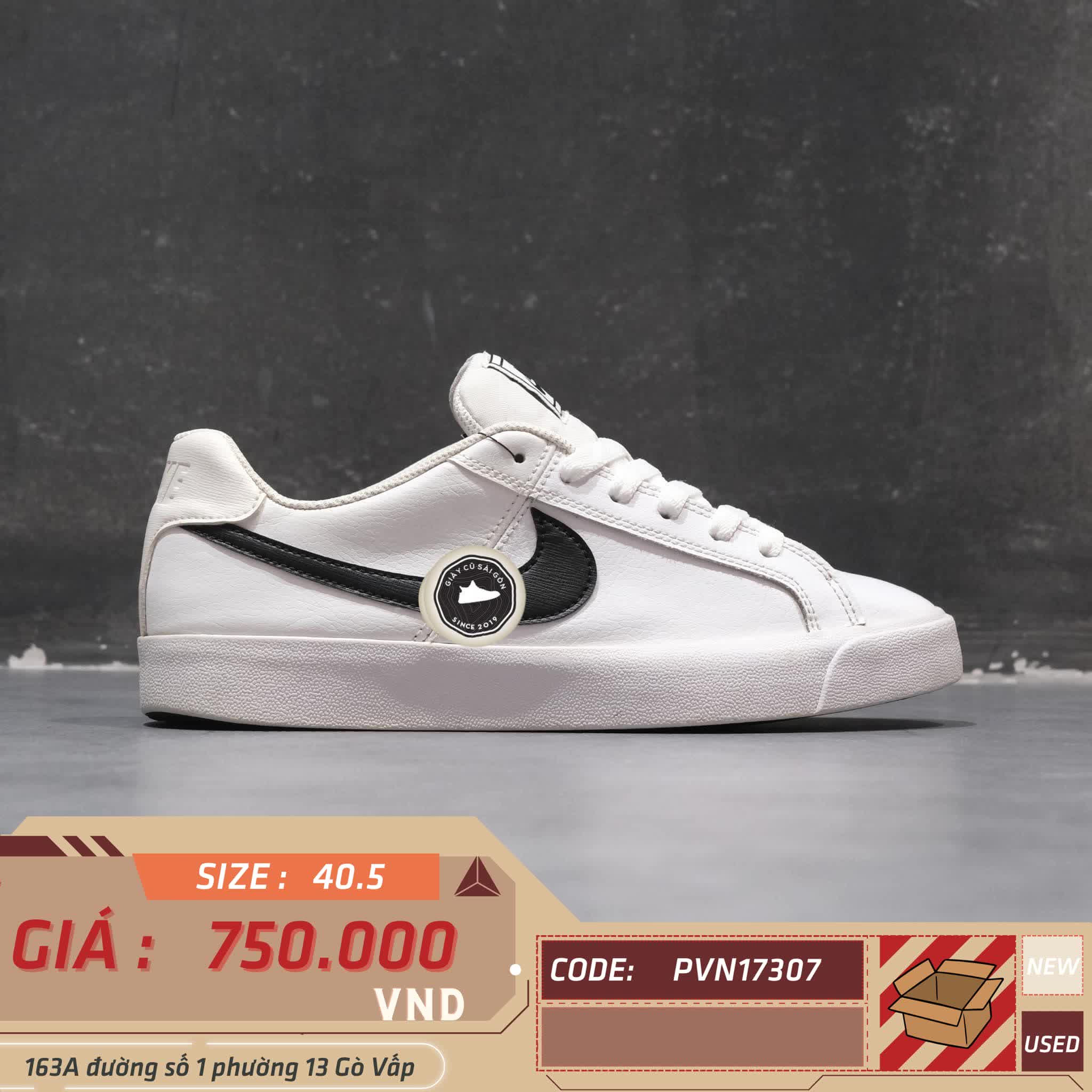 GIÀY 2HAND Court Royale AC 'White Black' BQ4222-103  SIZE 40.5 PVN17307