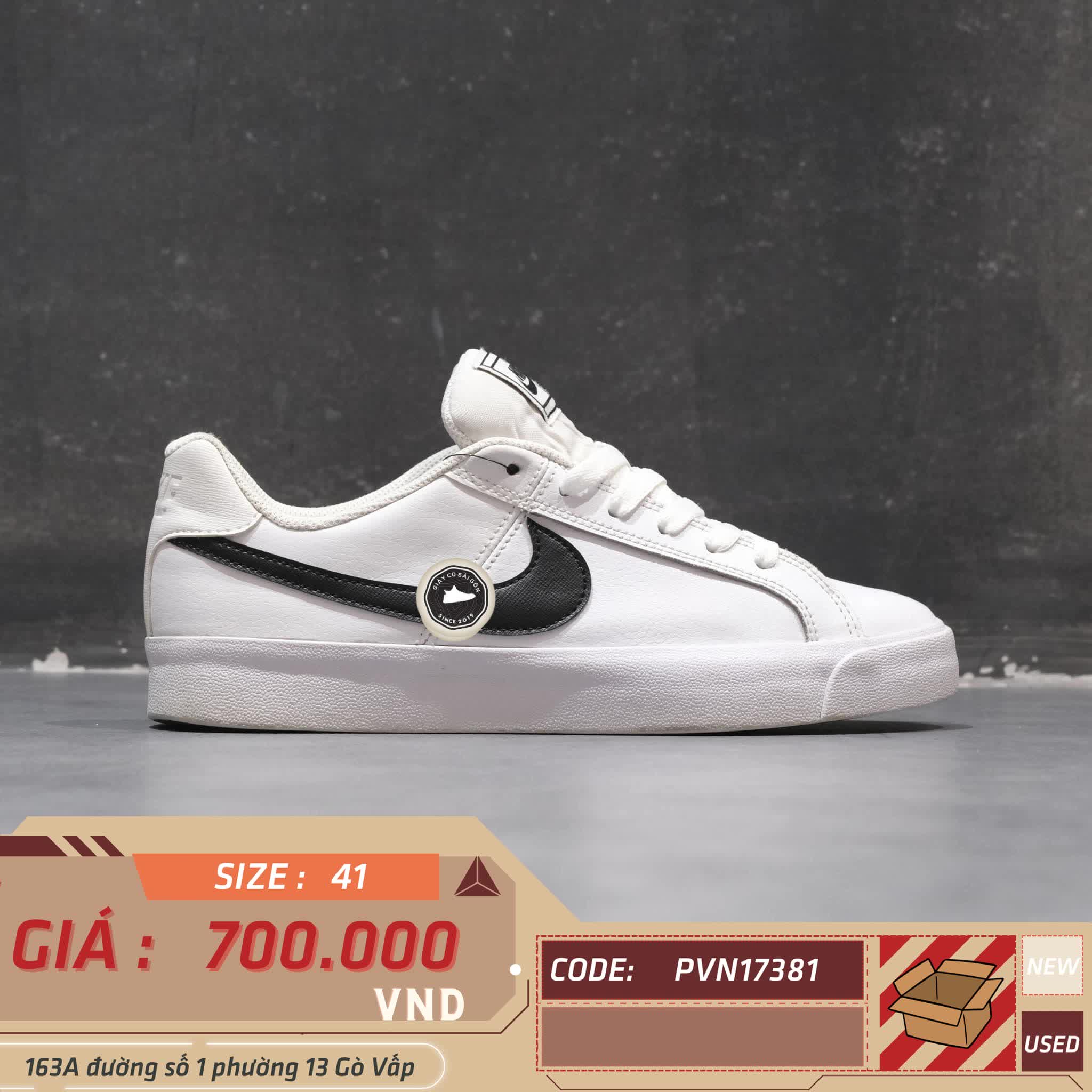 Giày 2hand Court Royale AC 'White Black' BQ4222-103 SIZE 41 pvn17401