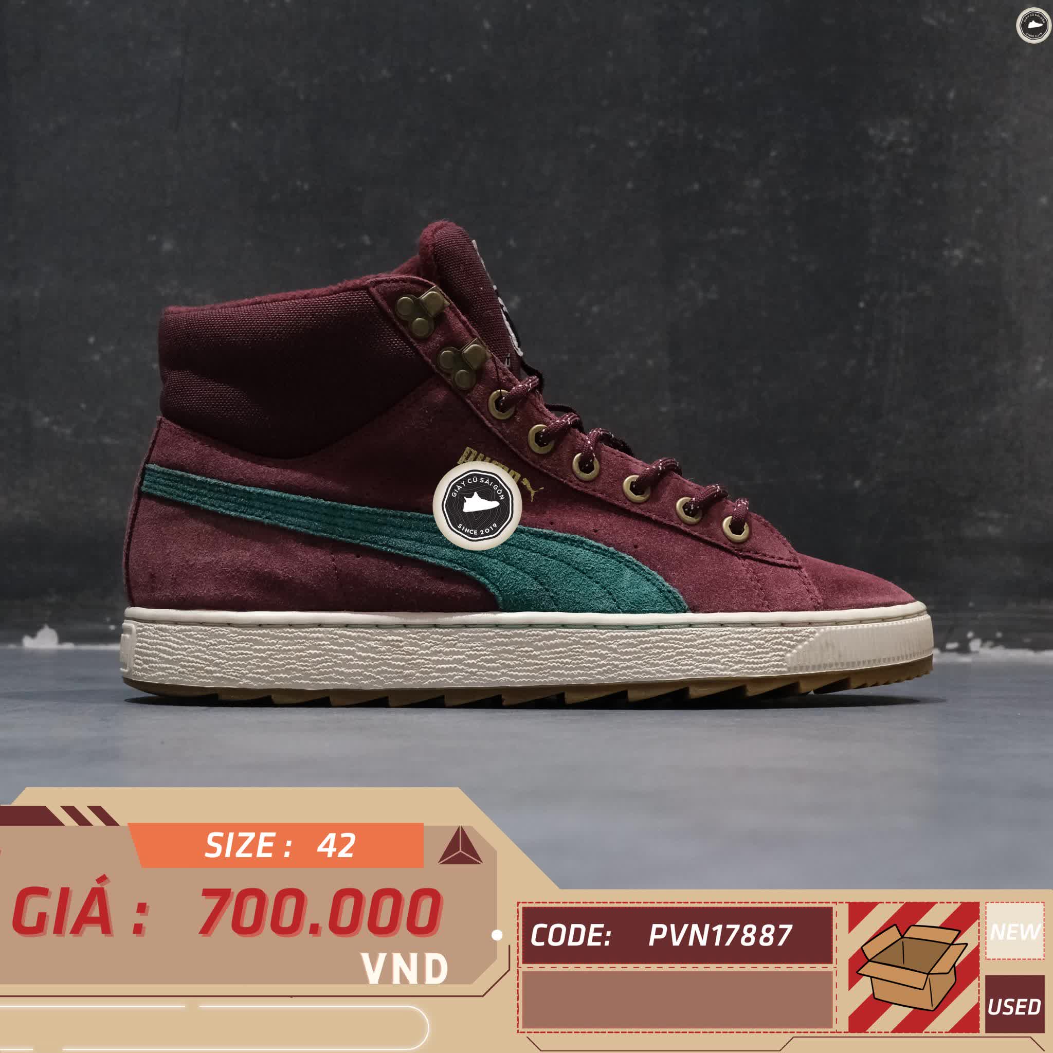 PUMA SUEDE CLASSIC X BOOT RUGGE 357017-01 SIZE 42 - GIÀY 2HAND CHÍNH HÃNG PVN17887