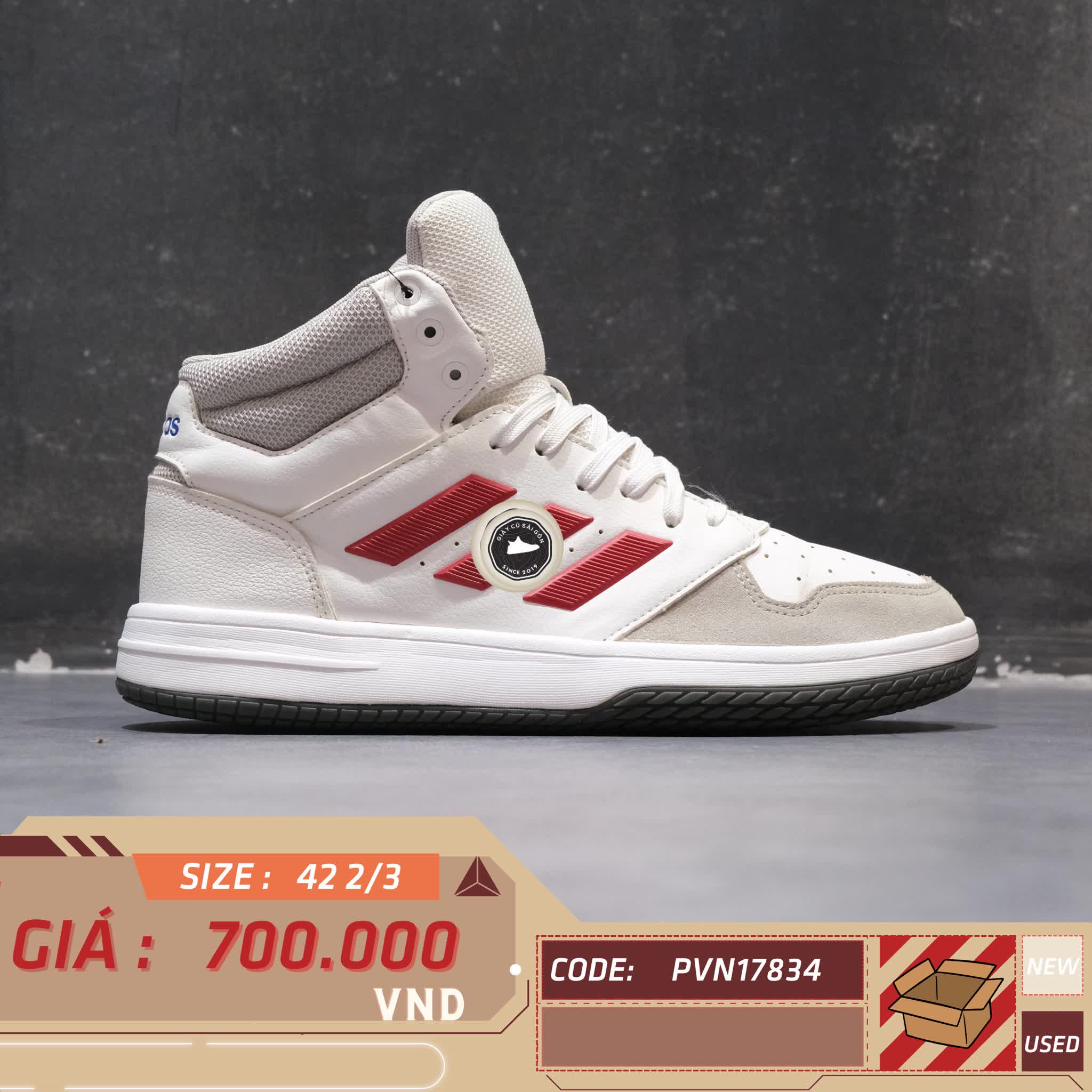 ADIDAS NEO GAMETAKER 'WHITE GRAY RED' EH2558 SIZE 42 2/3 - GIÀY 2HAND CHÍNH HÃNG PVN17834