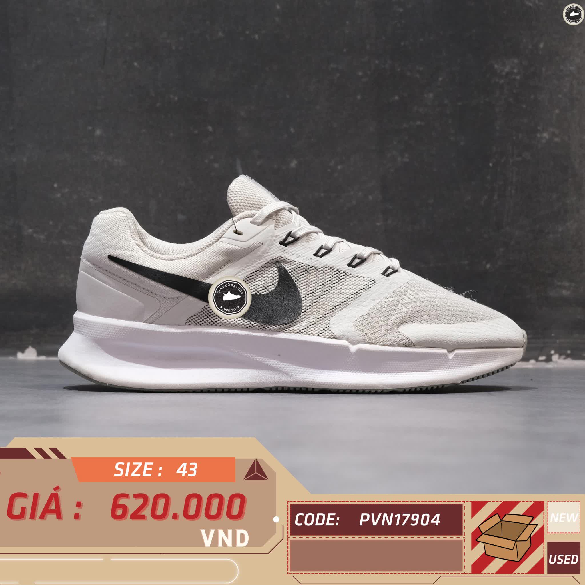 NIKE RUN SWIFT 3 'PHOTON DUST BLACK' DR2695-005 SIZE 43 - GIÀY 2HAND CHÍNH HÃNG