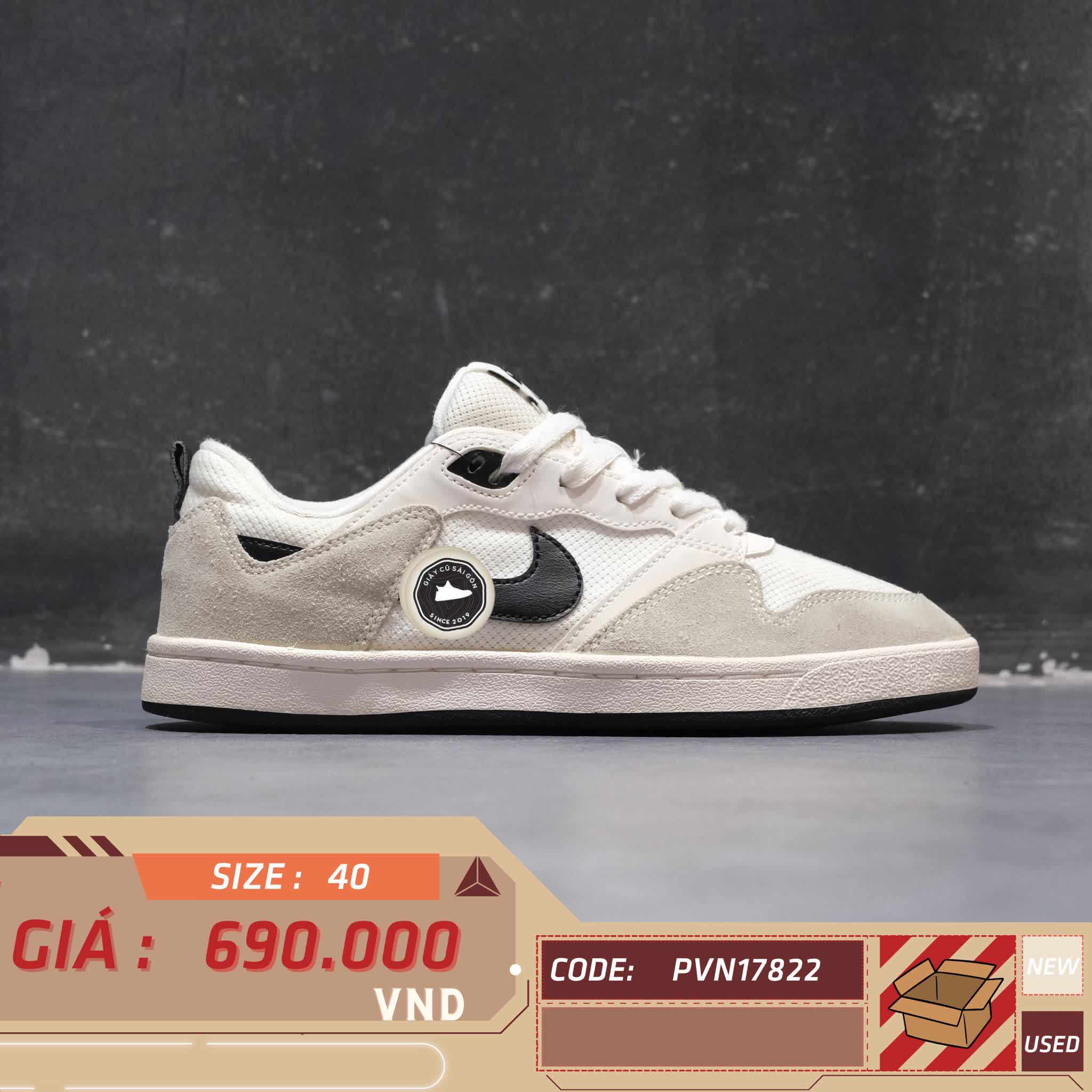 NIKE SB ALLEYOOP CJ0882-100 SIZE 40 - GIÀY 2HAND CHÍNH HÃNG PVN17822