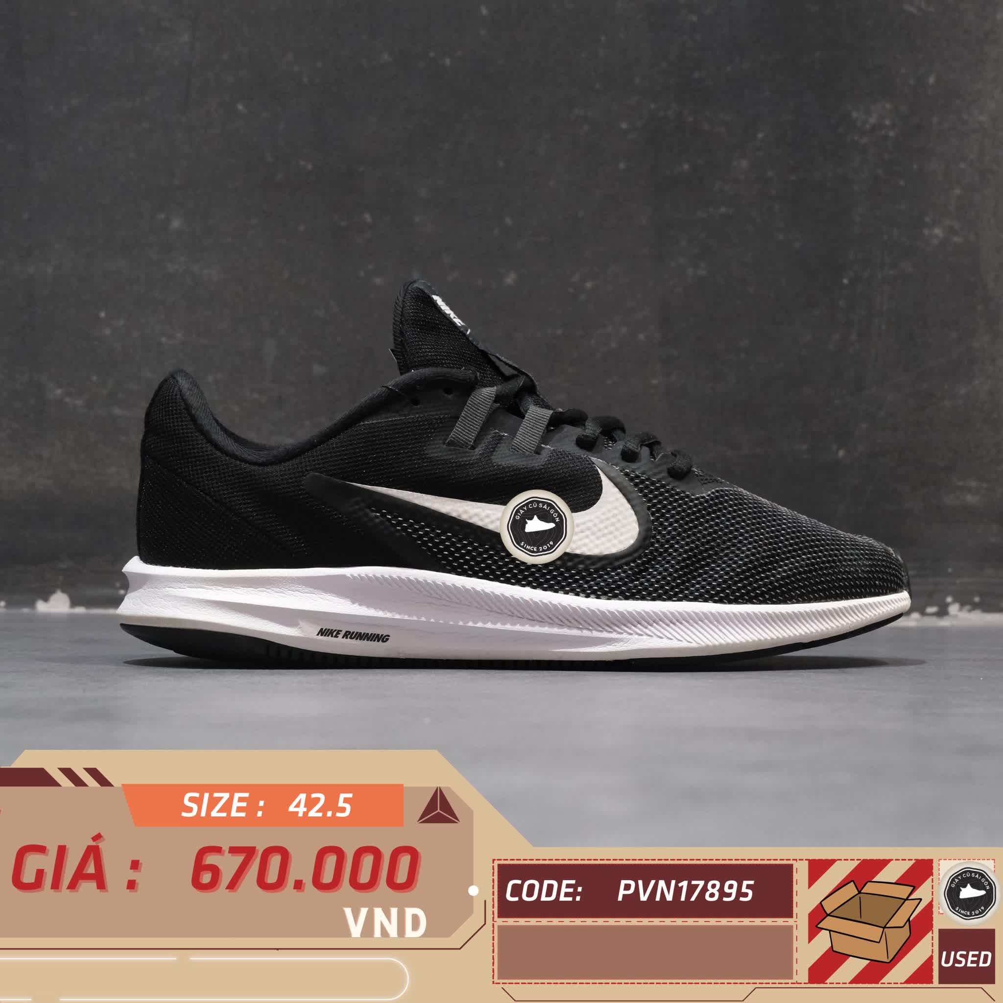 NIKE DOWNSHIFTER 9 'BLACK/WHITE-ANTHRACITE' – AQ7481-002 – GIÀY 2HAND CHÍNH HÃNG