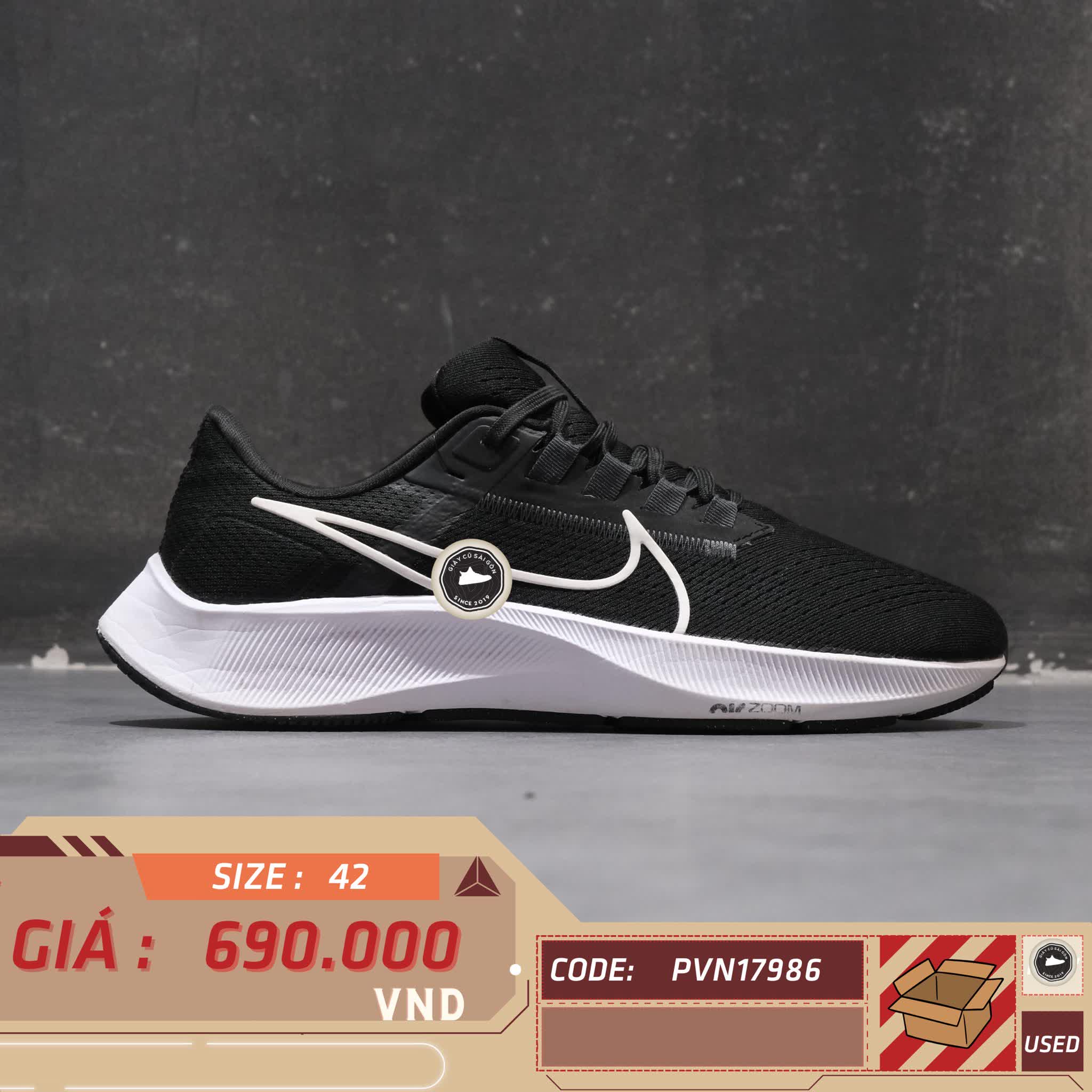 NIKE AIR ZOOM PEGASUS 38 CW7356-002 SIZE 42 - GIÀY 2HAND CHÍNH HÃNG PVN17986