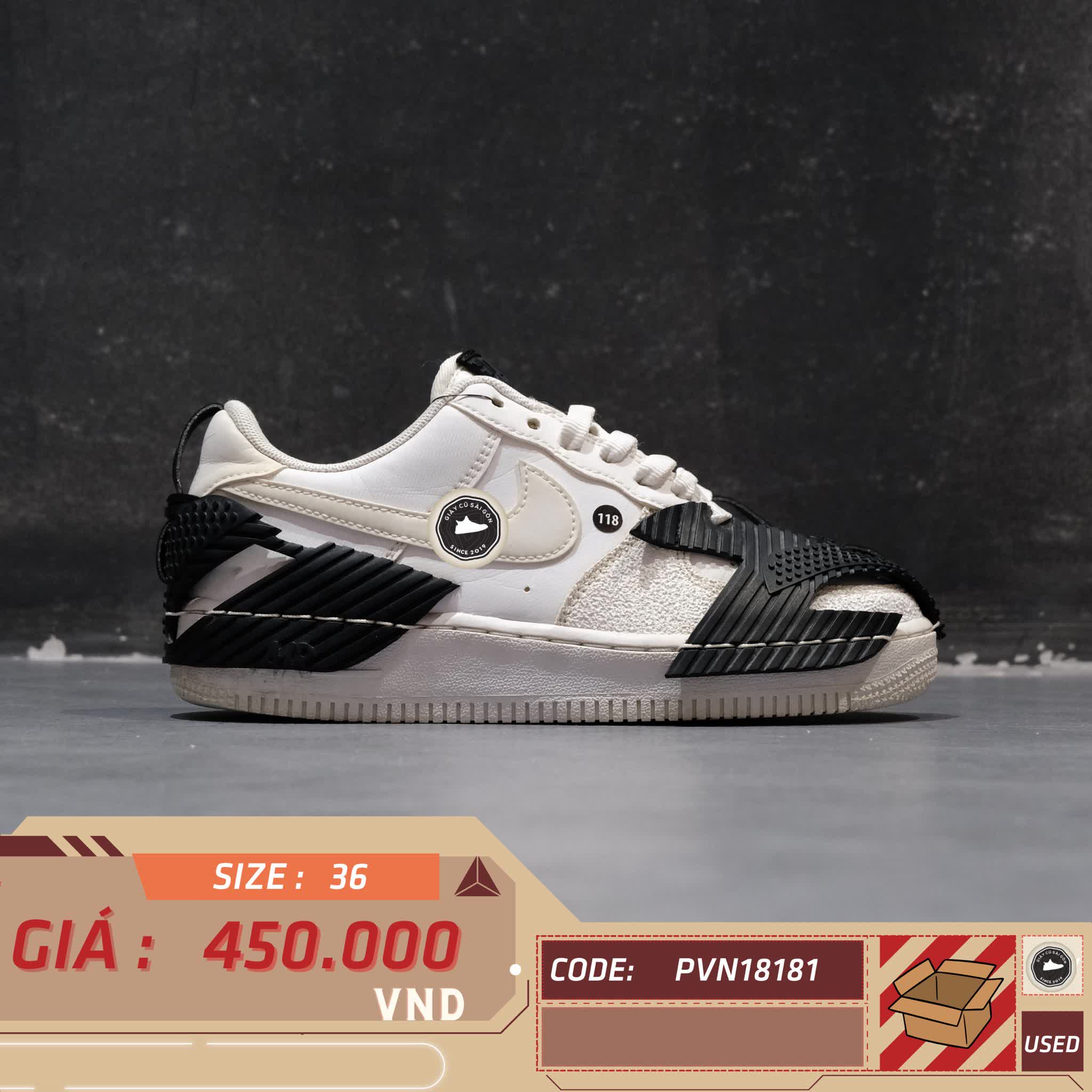 AIR FORCE 1 NDSTRKT 'WHITE BLACK' CZ3596 100 SIZE 36 - GIÀY 2HAND CHÍNH HÃNG