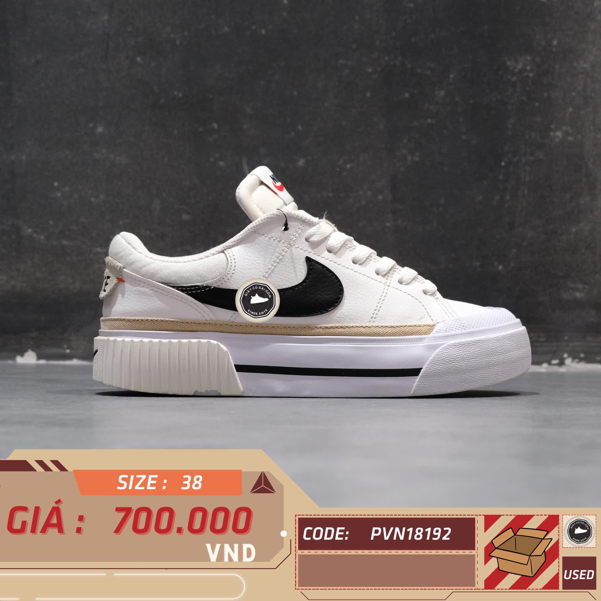 GIÀY NIKE COURT LEGACY LIFT 'WHITE HEMP' DM7590-100 SIZE 38 – GIÀY 2HAND CHÍNH HÃNG