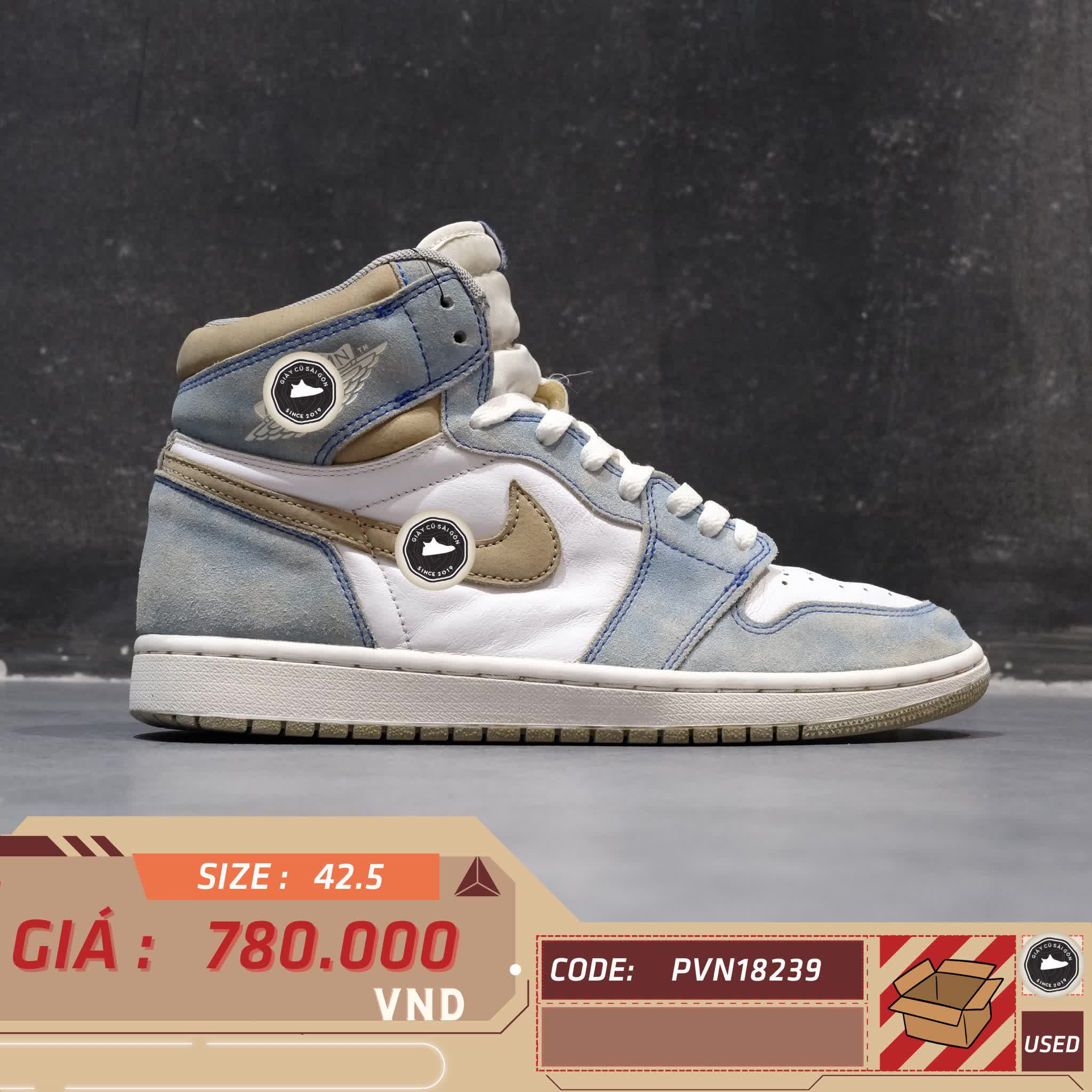 GIÀY NIKE AIR JORDAN 1 RETRO HIGH OG 'HYPER ROYAL' 555088-402 SIZE 42.5 - GIÀY 2HAND CHÍNH HÃNG