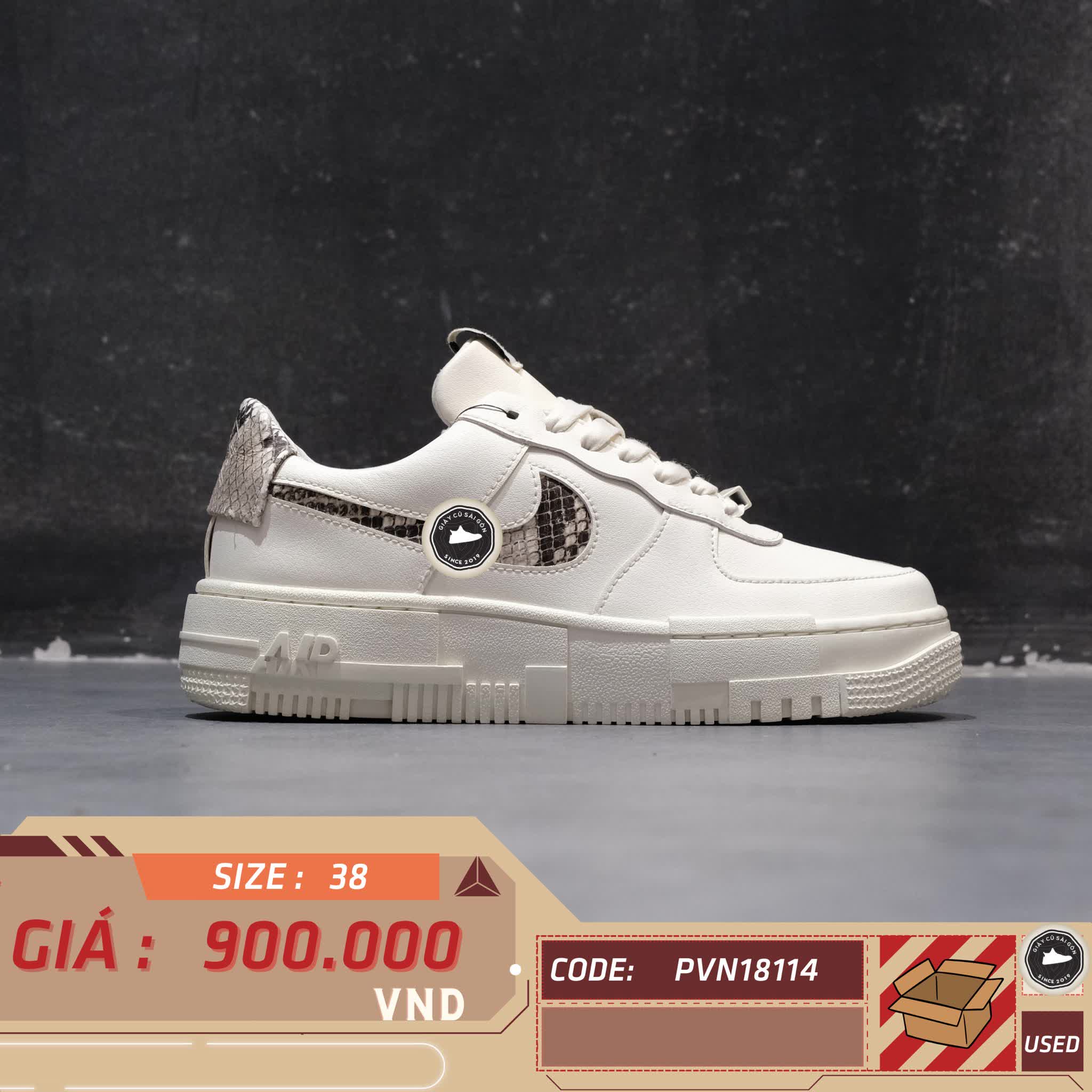GIÀY NIKE AIR FORCE 1 PIXEL SE 'SAIL SNAKE' CV8481-101 SIZE 38 – GIÀY 2HAND CHÍNH HÃNG