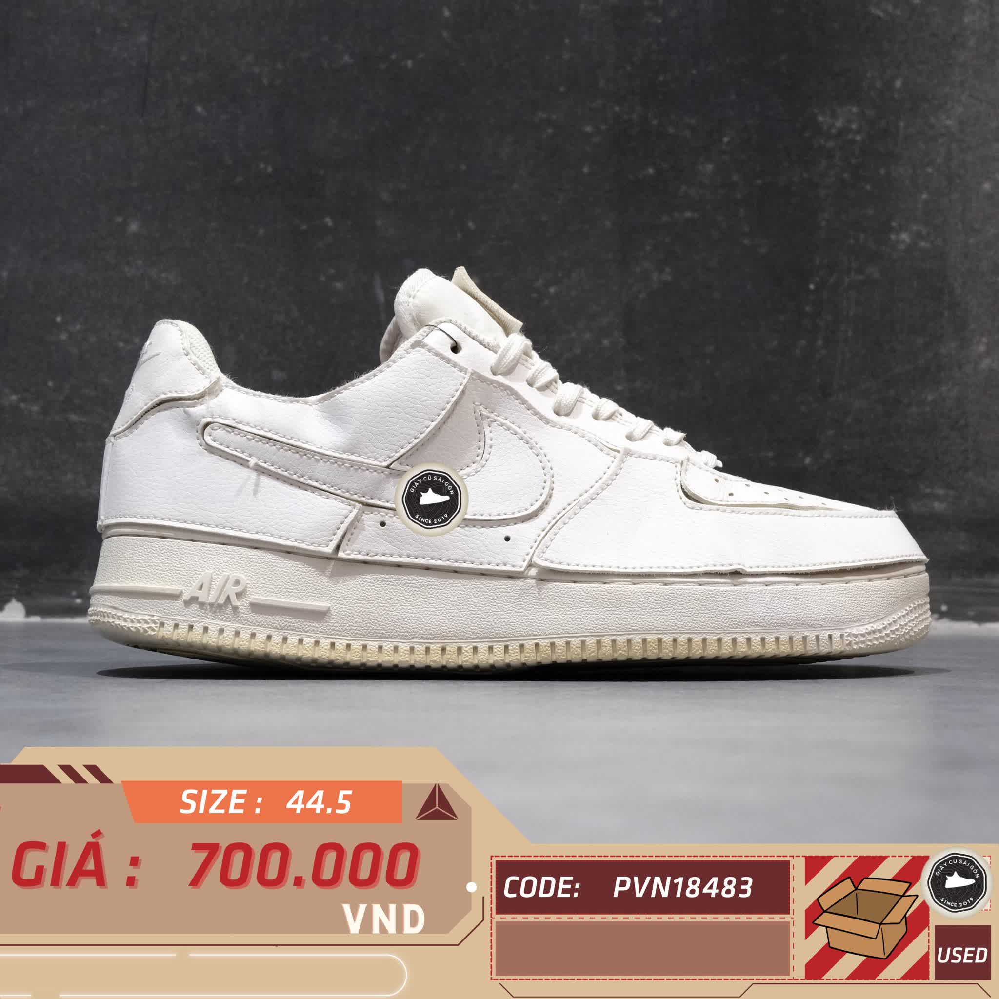 GIÀY NIKE AIR FORCE 1/1 TRIPLE WHITE CV1758-100 SIZE 44.5 – GIÀY 2HAND CHÍNH HÃNG