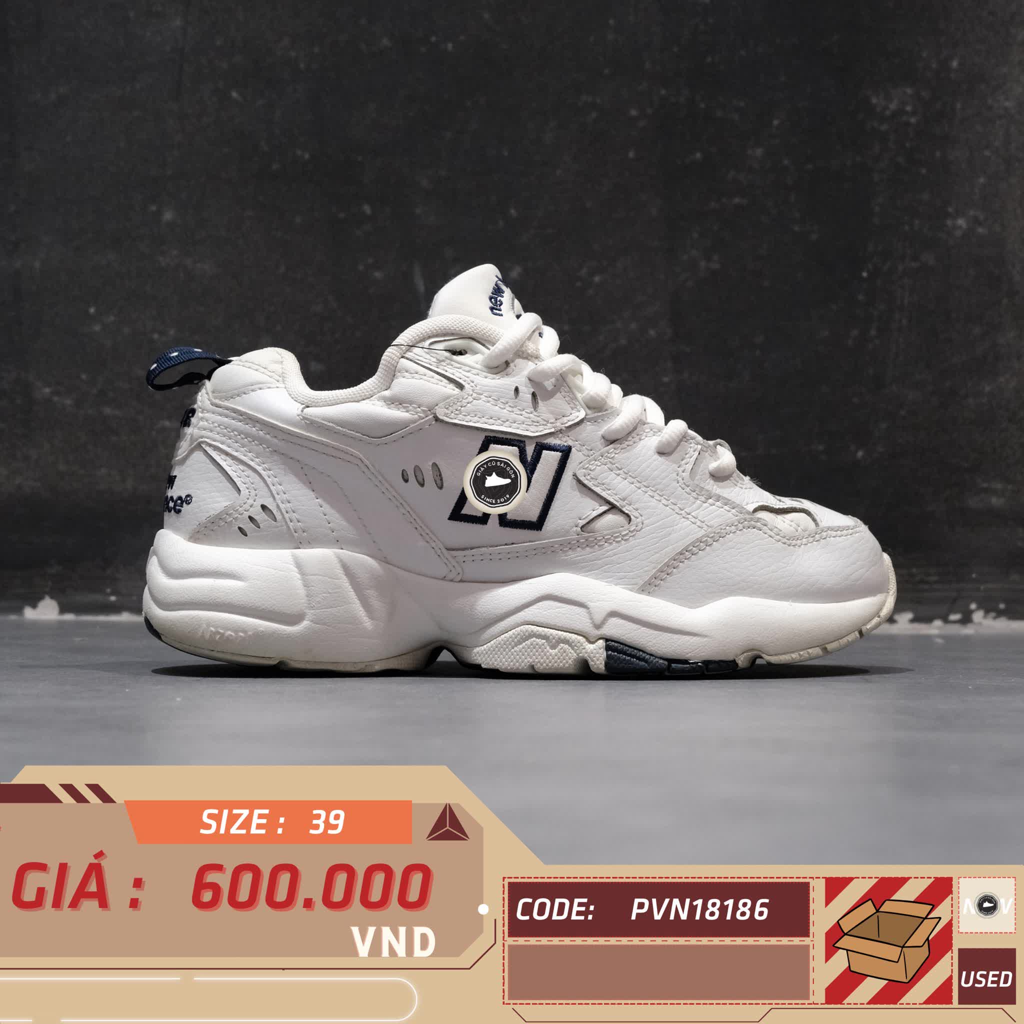 GIÀY NEW BALANCE 608V1 WHITE MX608WT SIZE 39 – GIÀY 2HAND CHÍNH HÃNG