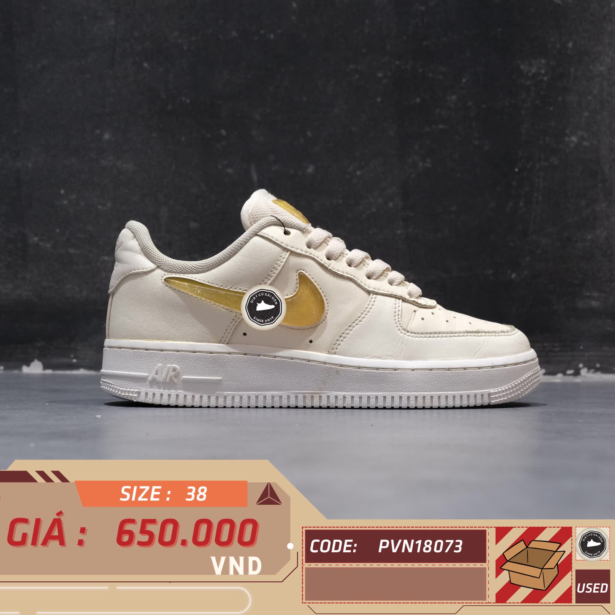 NIKE AIR FORCE 1 LOW JELLY PUFF PALE IVORY AH6827 100 SIZE 38 - GIÀY 2HAND CHÍNH HÃNG