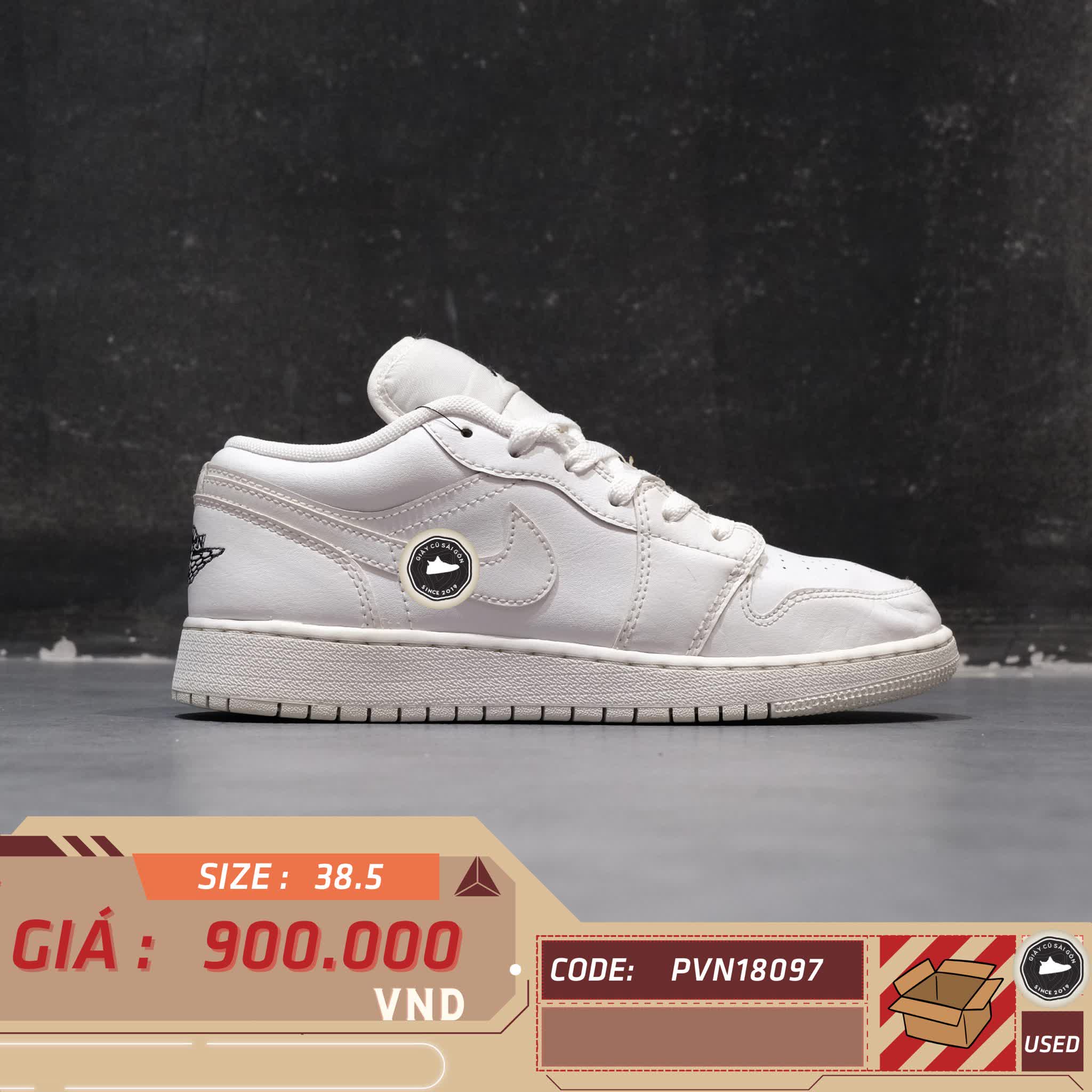 GIÀY NIKE AIR JORDAN 1 LOW 'WHITE BLACK' 553560-101 SIZE 38.5 – GIÀY 2HAND CHÍNH HÃNG