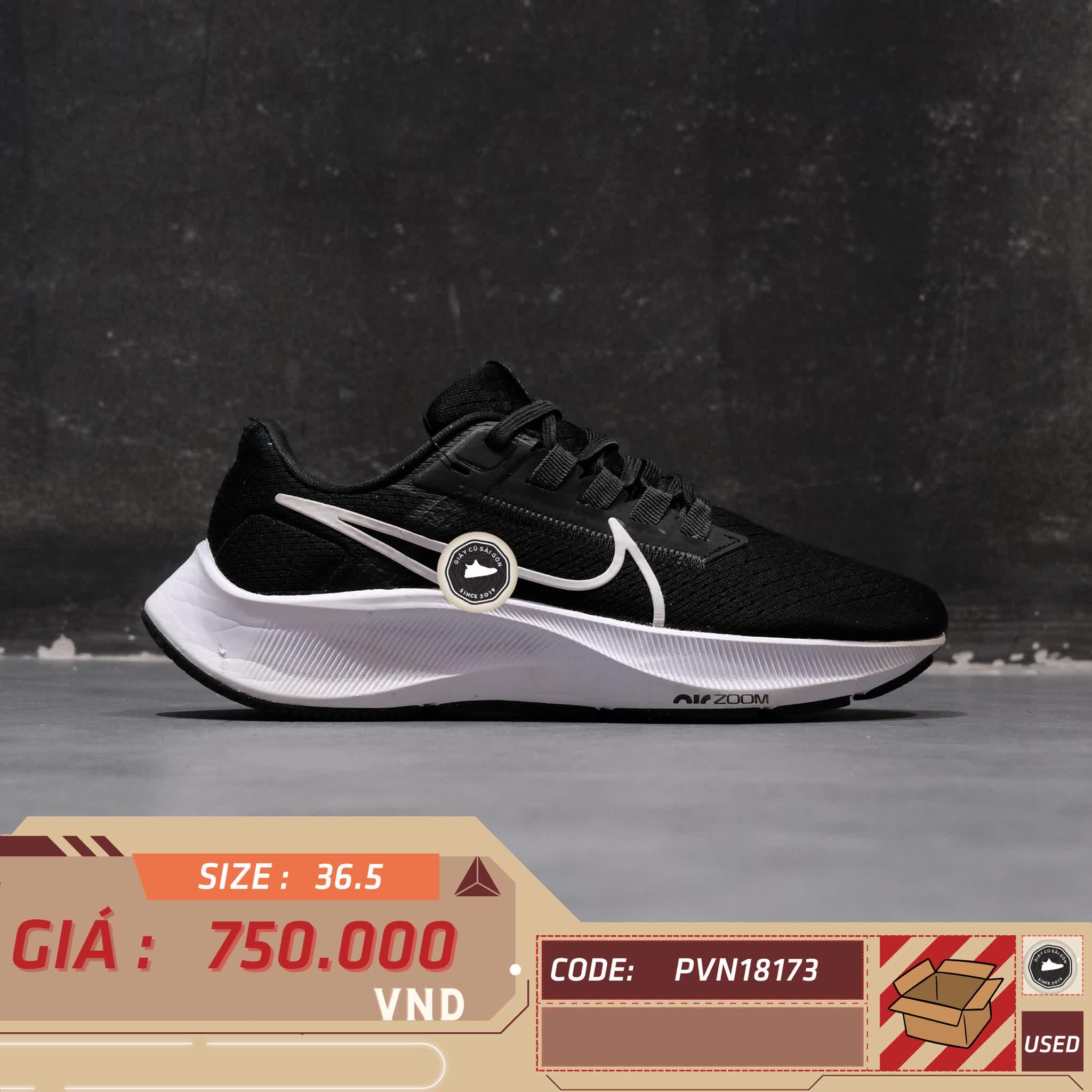NIKE AIR ZOOM PEGASUS 38 CW7358-002 - SIZE 36.5 - GIÀY 2HAND CHÍNH HÃNG