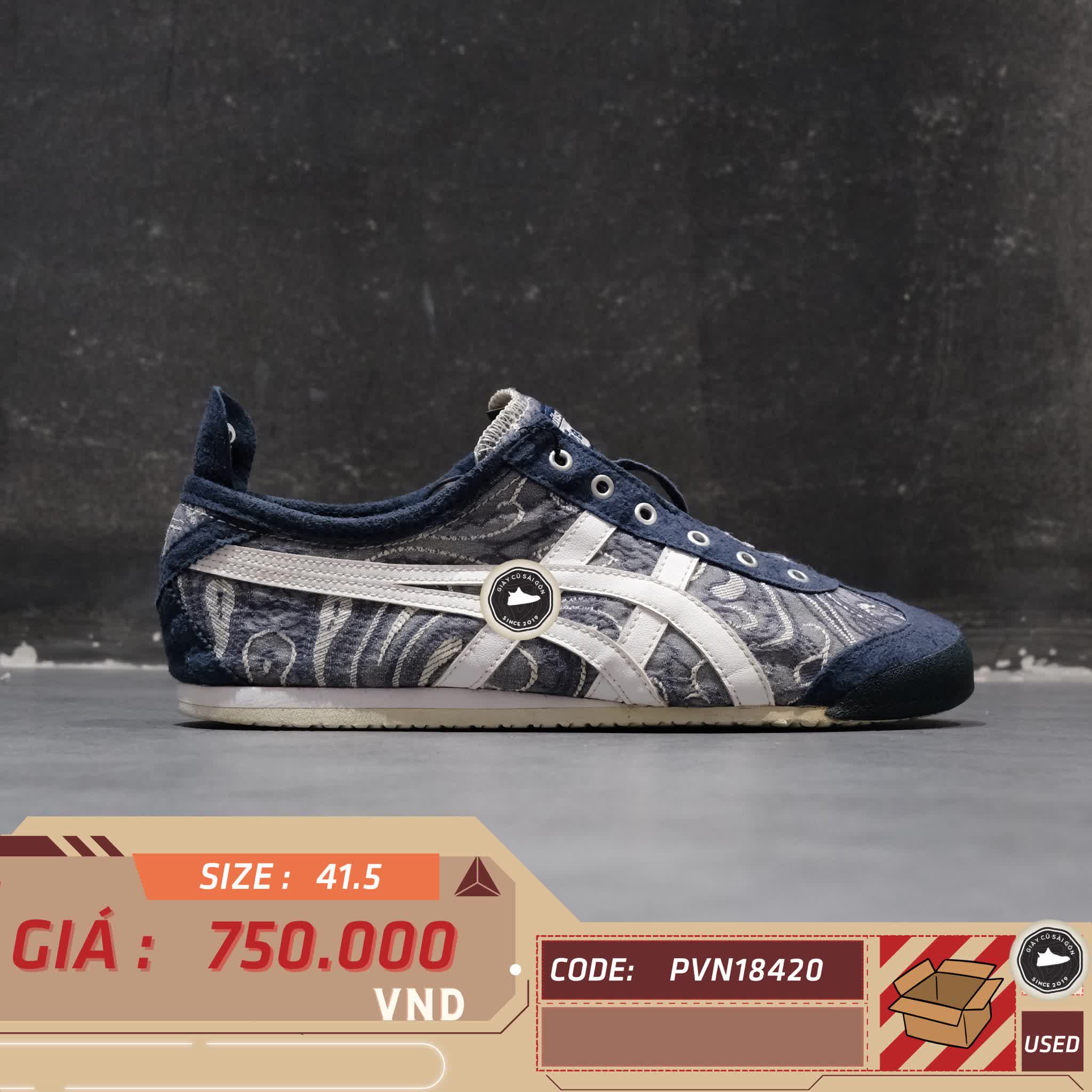 ONITSUKA TIGER MEXICO 66 SLIP-ON – D864N – SIZE 41.5 – GIÀY 2HAND CHÍNH HÃNG