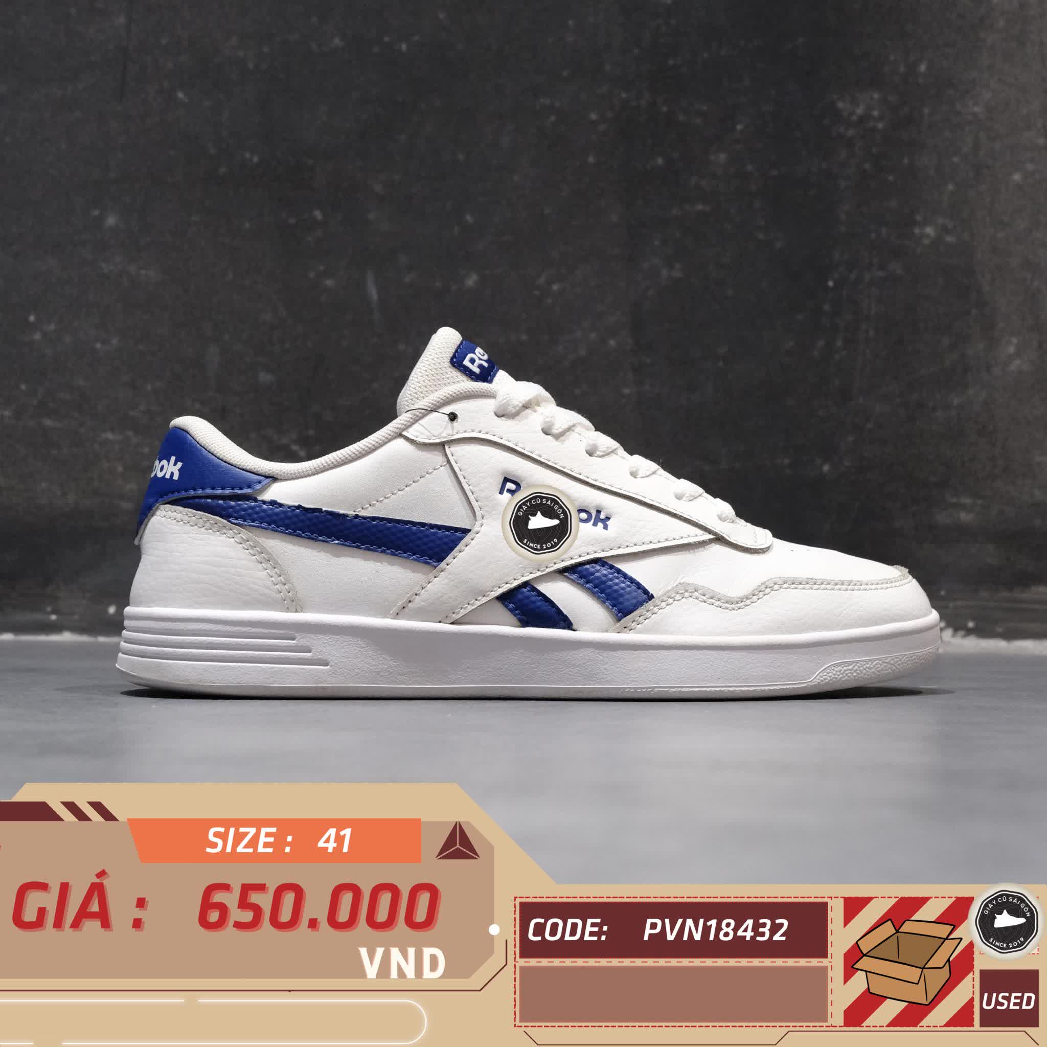 REEBOK ROYAL TECHQUE T WHITE/BLUE – FW0867 – SIZE 41 – GIÀY 2HAND CHÍNH HÃNG