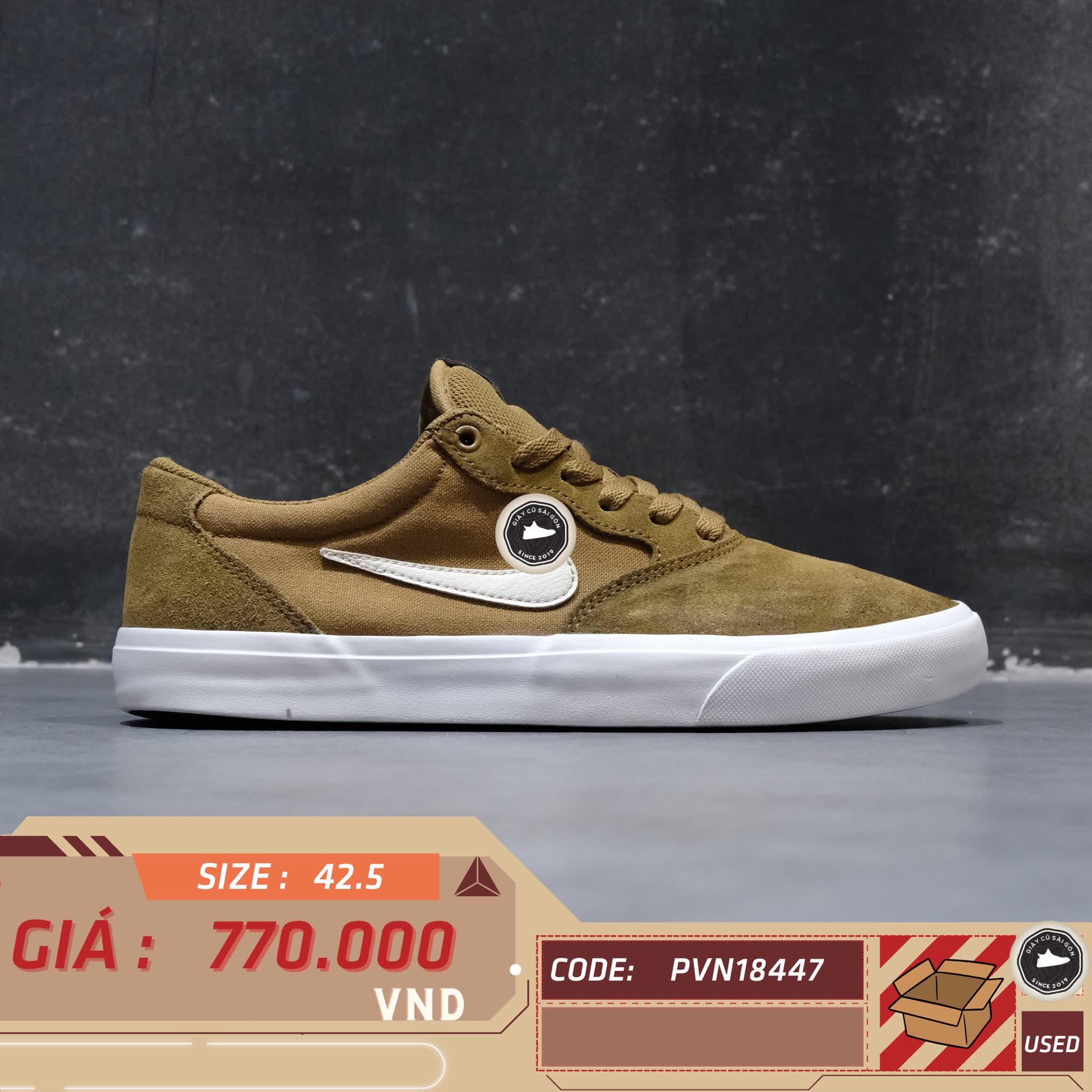 NIKE SB CHRON SOLARSOFT 'GOLDEN BEIGE' – CD6278-200 – SIZE 42.5 – GIÀY 2HAND CHÍNH HÃNG