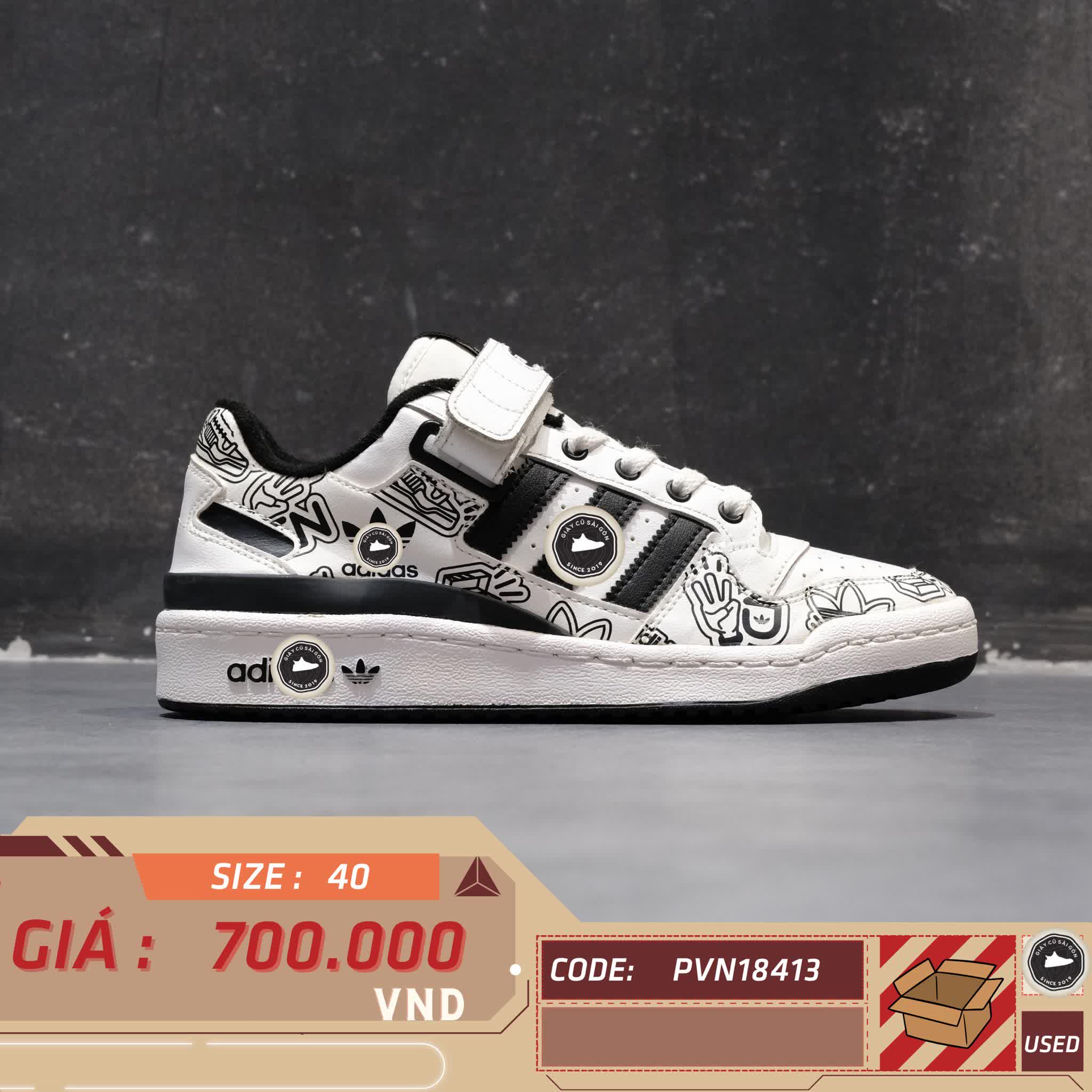 ADIDAS FORUM LOW 'STICKERS' GW4921 - GIÀY 2HAND CHÍNH HÃNG