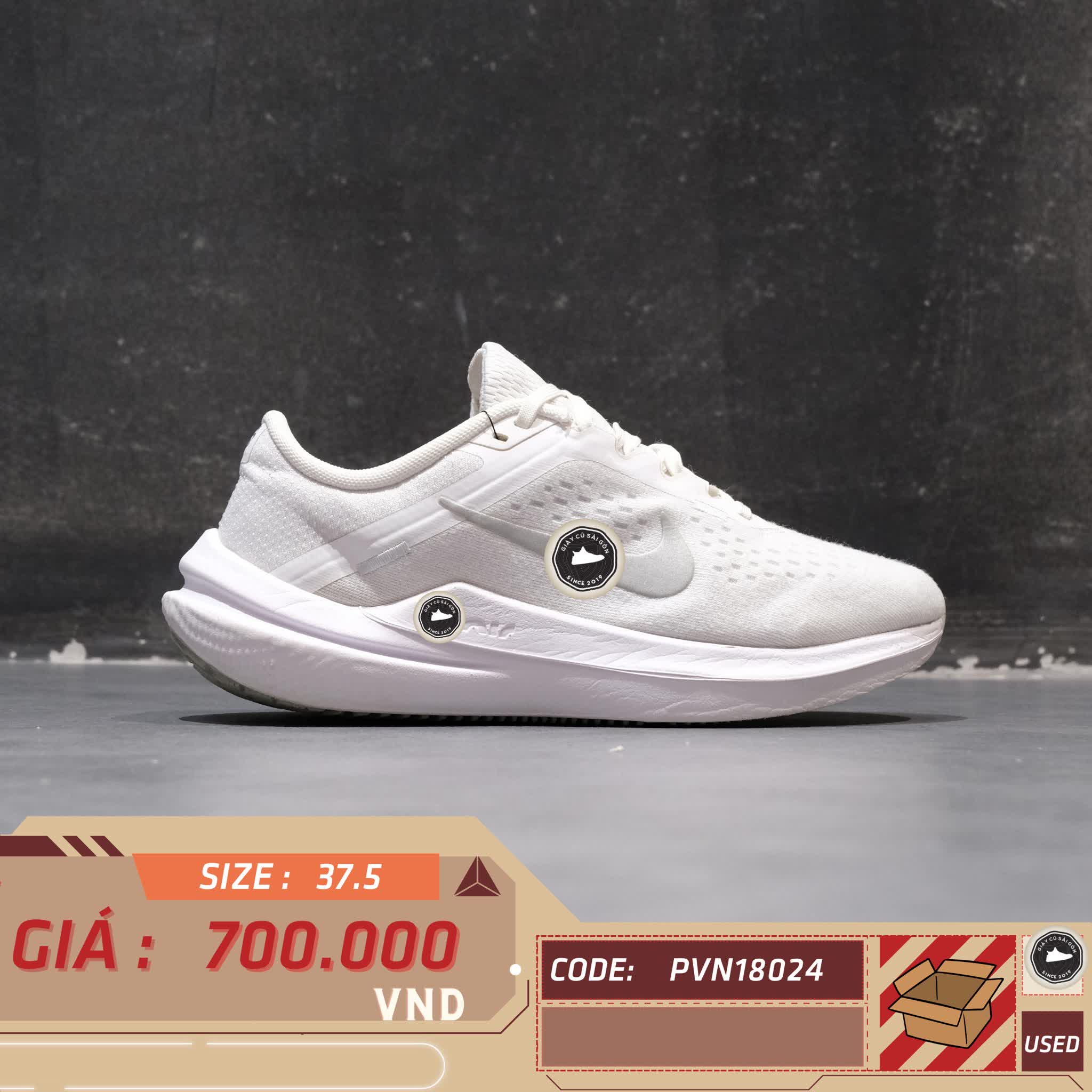 NIKE AIR WINFLO 10 'WHITE METALLIC SILVER' – DV4023 102 – SIZE 37.5 – GIÀY 2HAND CHÍNH HÃNG