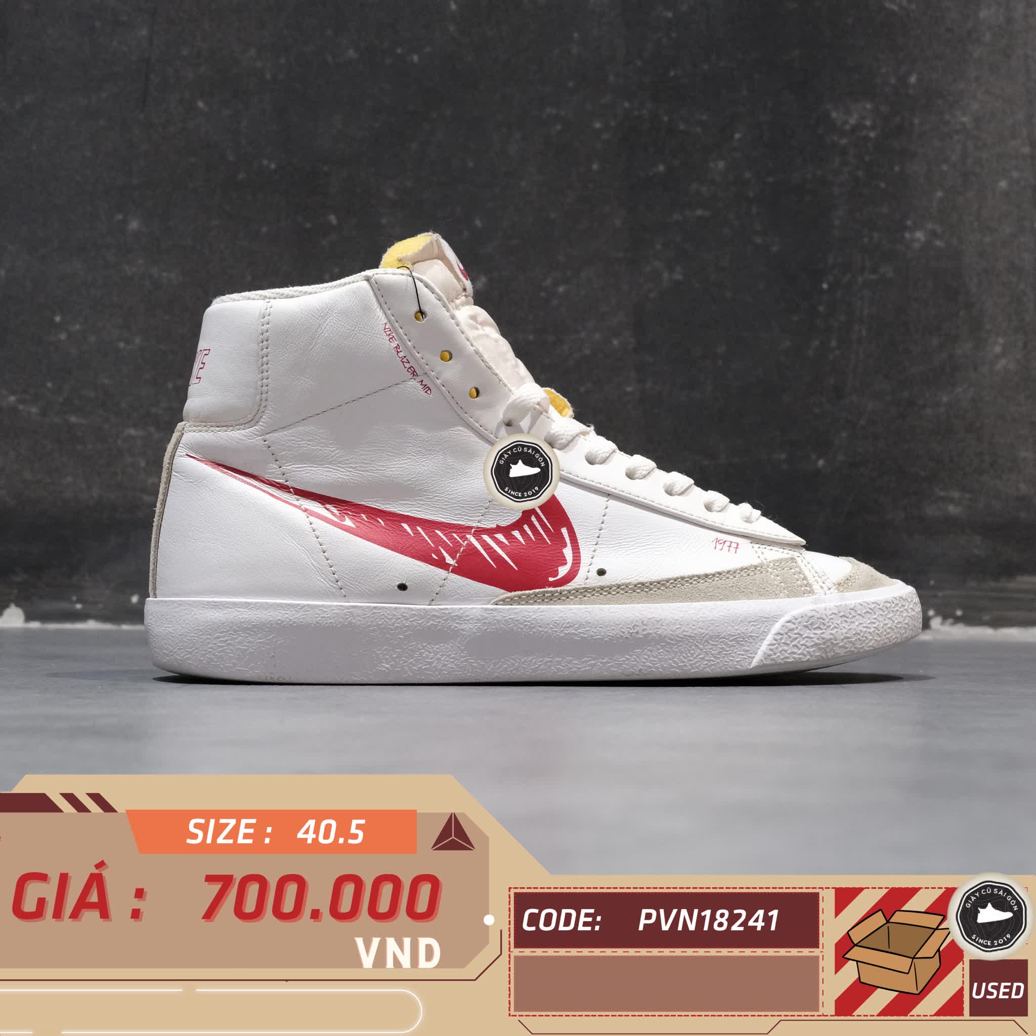 NIKE BLAZER MID '77 VINTAGE WHITE BLACK – CW7580-100 – GIÀY 2HAND