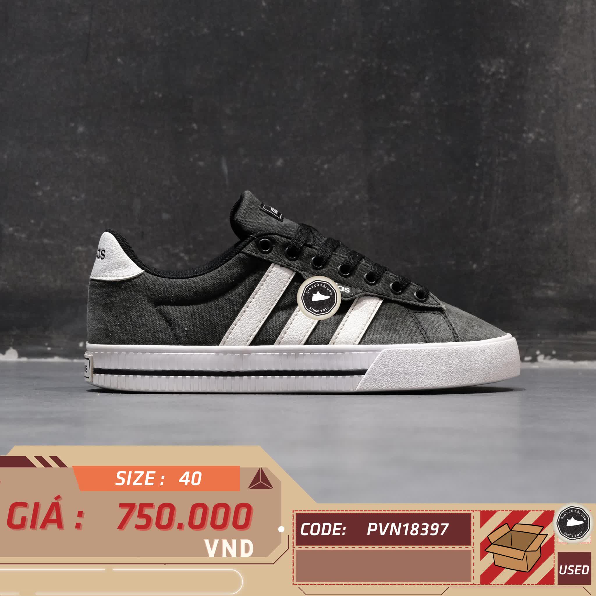 ADIDAS DAILY 3.0 'BLACK WHITE' - FW7033 - GIÀY 2HAND CHÍNH HÃNG
