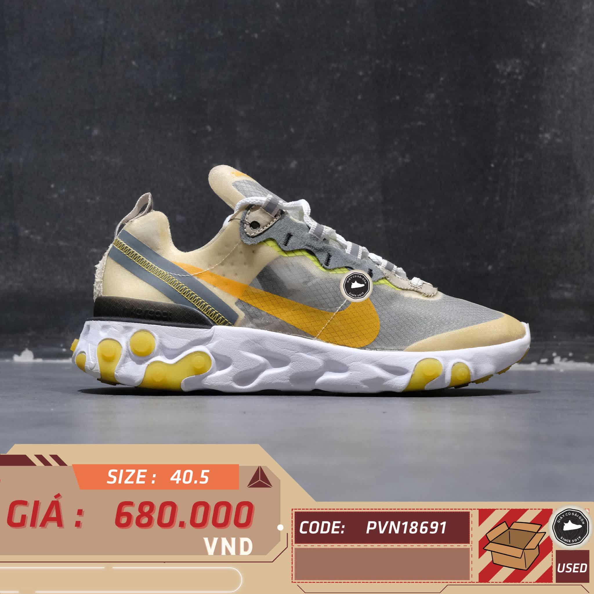 NIKE REACT ELEMENT 87 'LIGHT OREWOOD BROWN' AQ1090-101 SIZE 40.5 – GIÀY 2HAND CHÍNH HÃNG