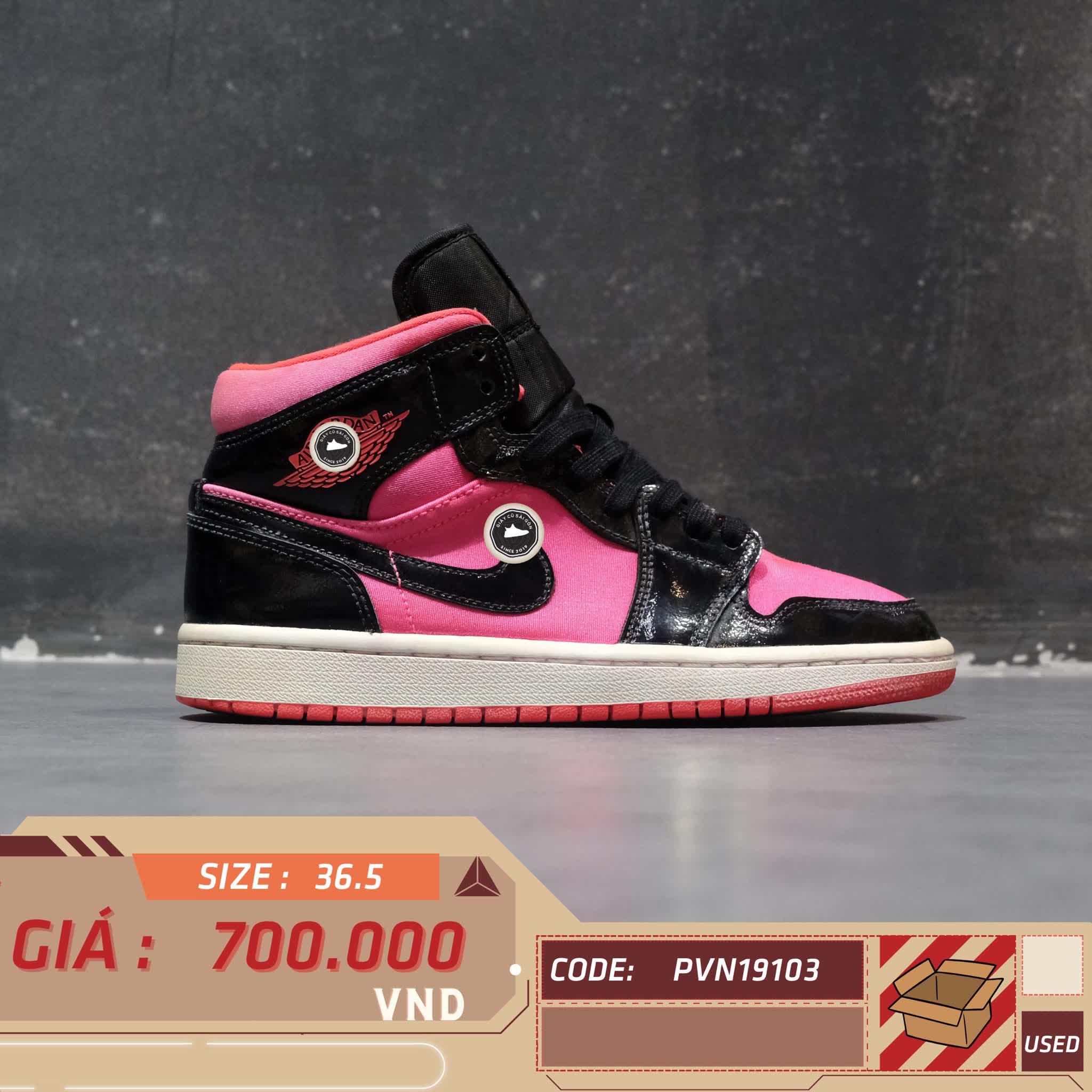 AIR JORDAN 1 MID 'HOT PUNCH' BQ6472-600 SIZE 36.5 GIÀY 2HAND CHÍNH HÃNG