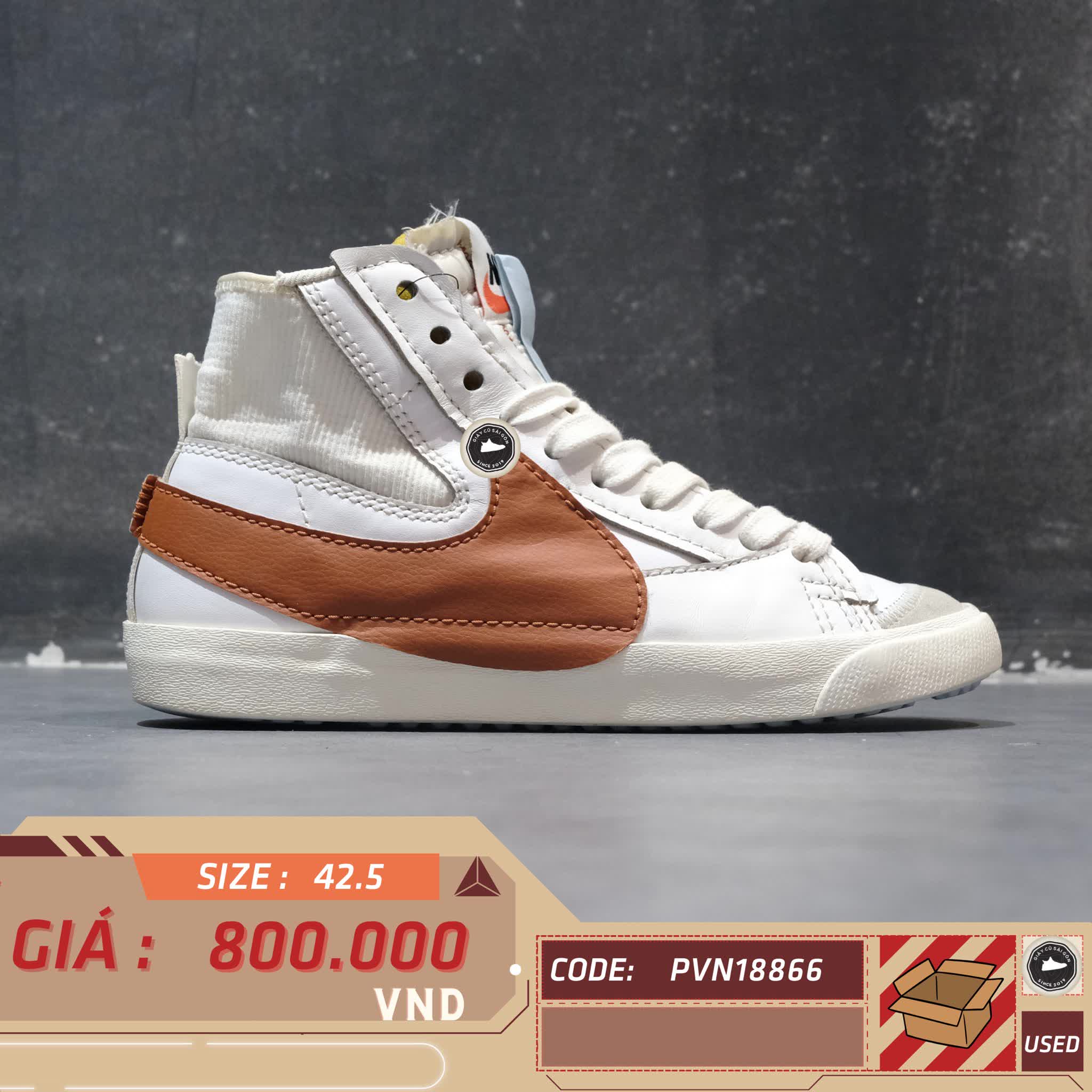 NIKE BLAZER MID '77 JUMBO 'DARK RUSSET' DD3111-101 SIZE 42.5 GIÀY 2HAND CHÍNH HÃNG