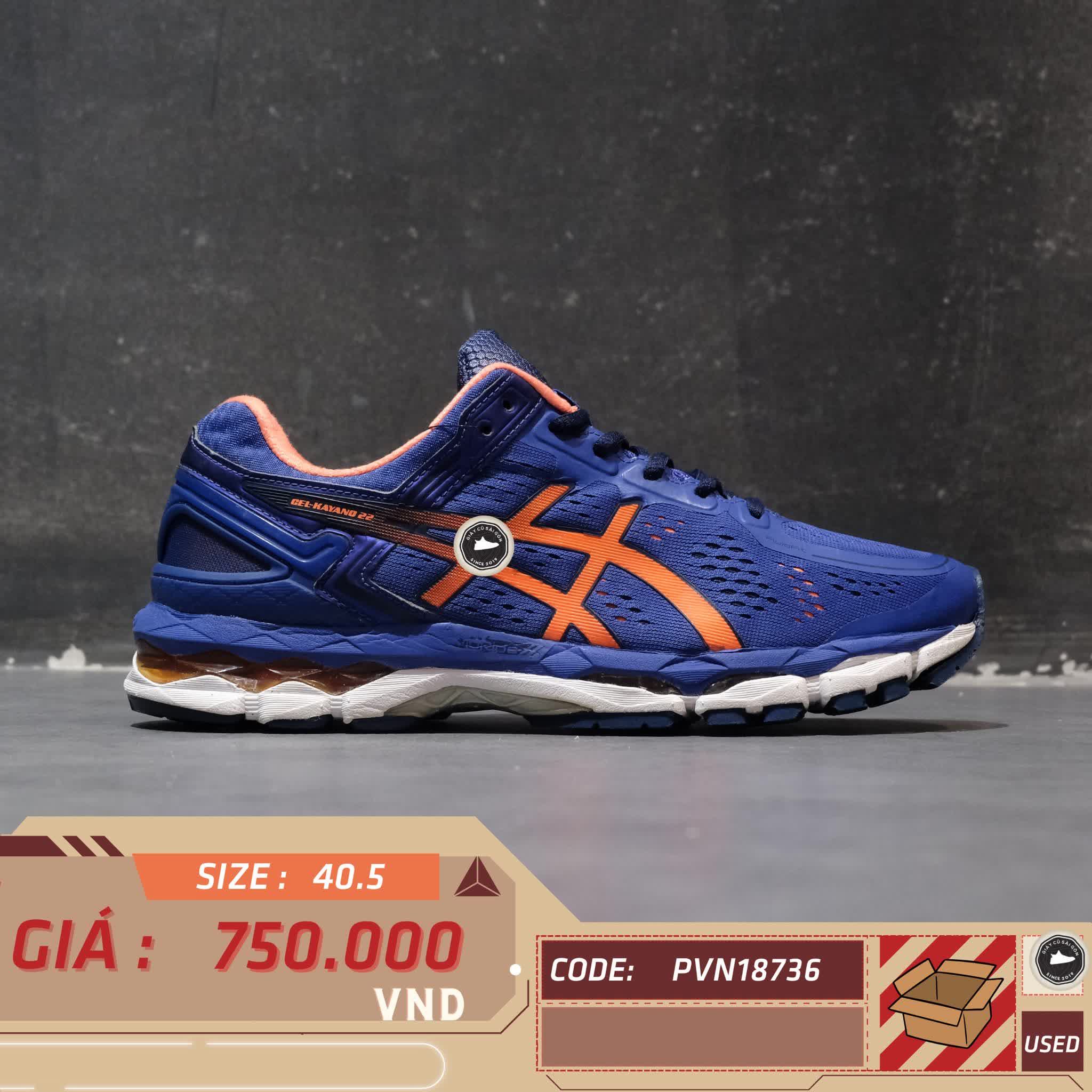 ASICS GEL-KAYANO 22 'ASICS BLUE' T547N-4330 SIZE 40.5 GIÀY 2HAND CHÍNH HÃNG