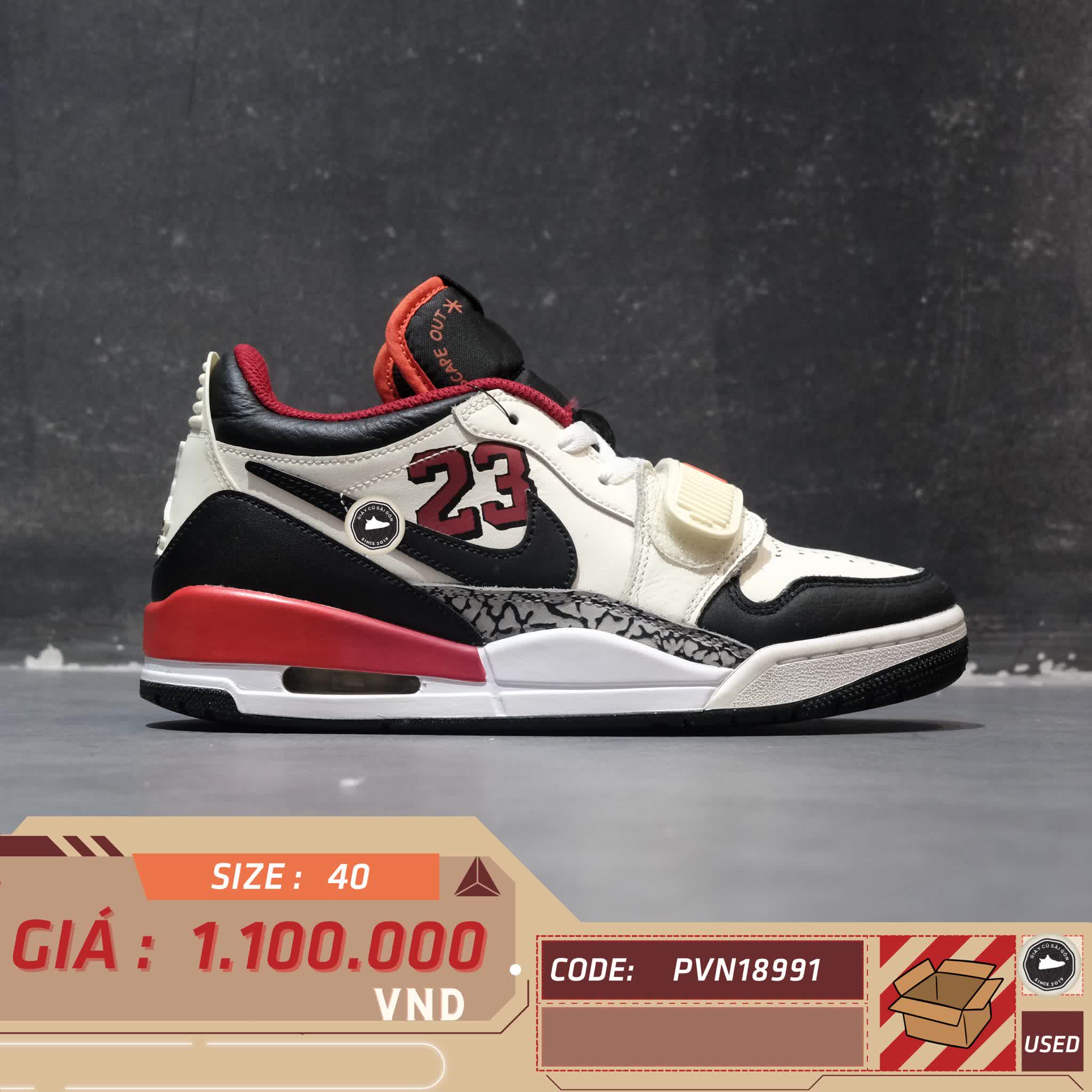 NIKE AIR JORDAN LEGACY 312 LOW '23' FJ7221-101 SIZE 40 GIÀY 2HAND CHÍNH HÃNG