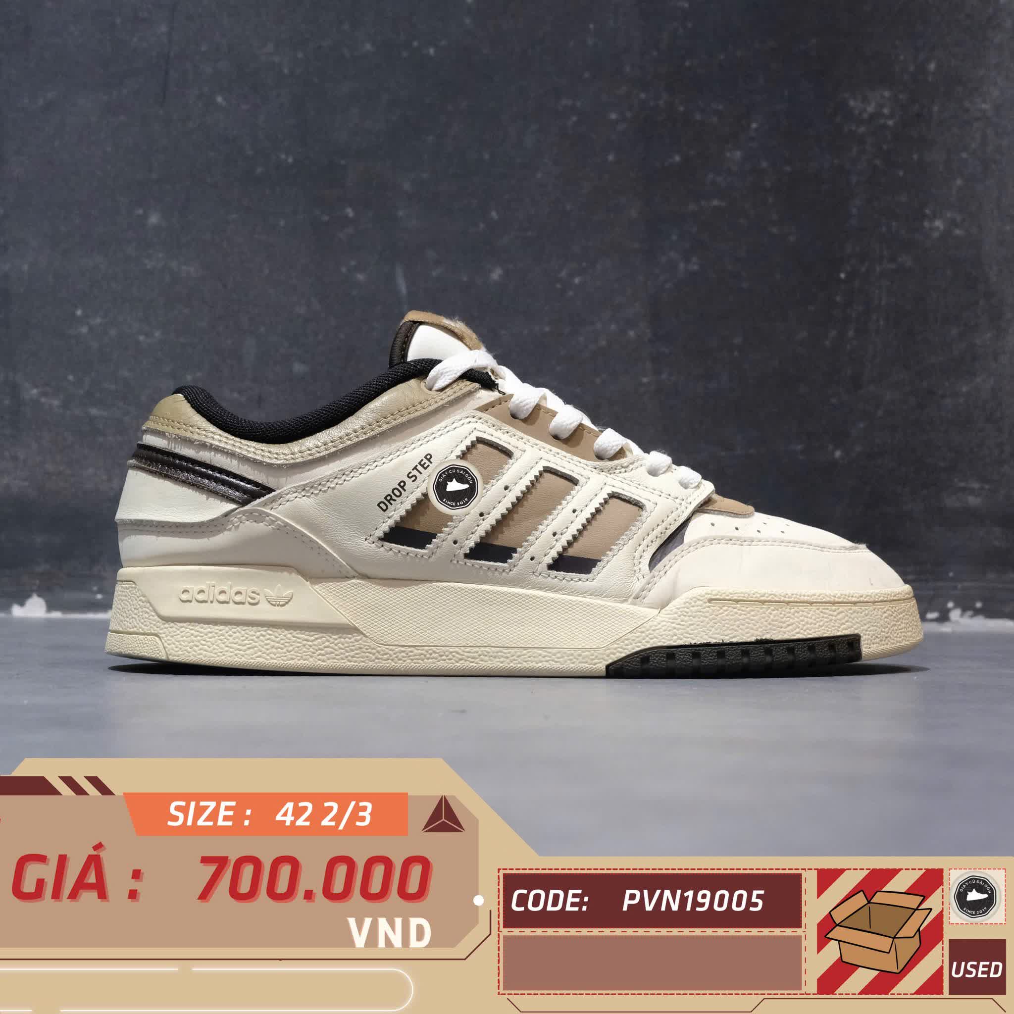 ADIDAS DROP STEP LOW ‘WHITE BROWN’ H03684 SIZE 42 2/3 GIÀY 2HAND CHÍNH HÃNG