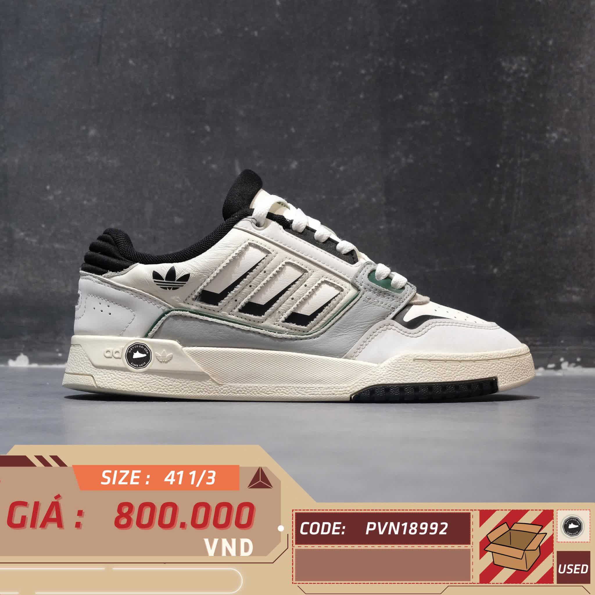 ADIDAS ORIGINALS DROP STEP LOW 2 'WHITE GREY BLACK' IG4332 SIZE 41 1/3 GIÀY 2HAND CHÍNH HÃNG