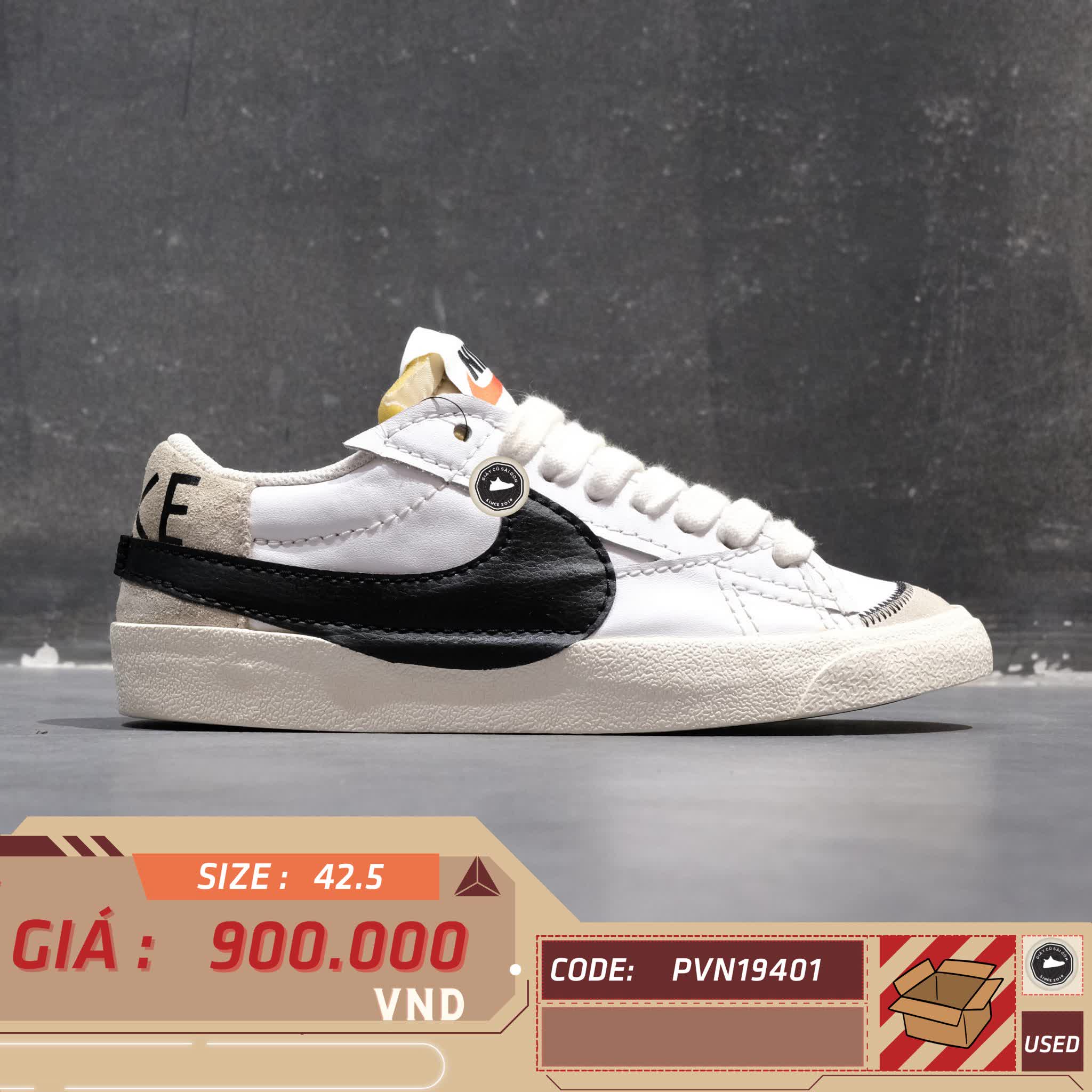 NIKE BLAZER LOW ’77 JUMBO WHITE BLACK SAIL DN2158 101 – GIÀY 2HAND CHÍNH HÃNG PVN19401