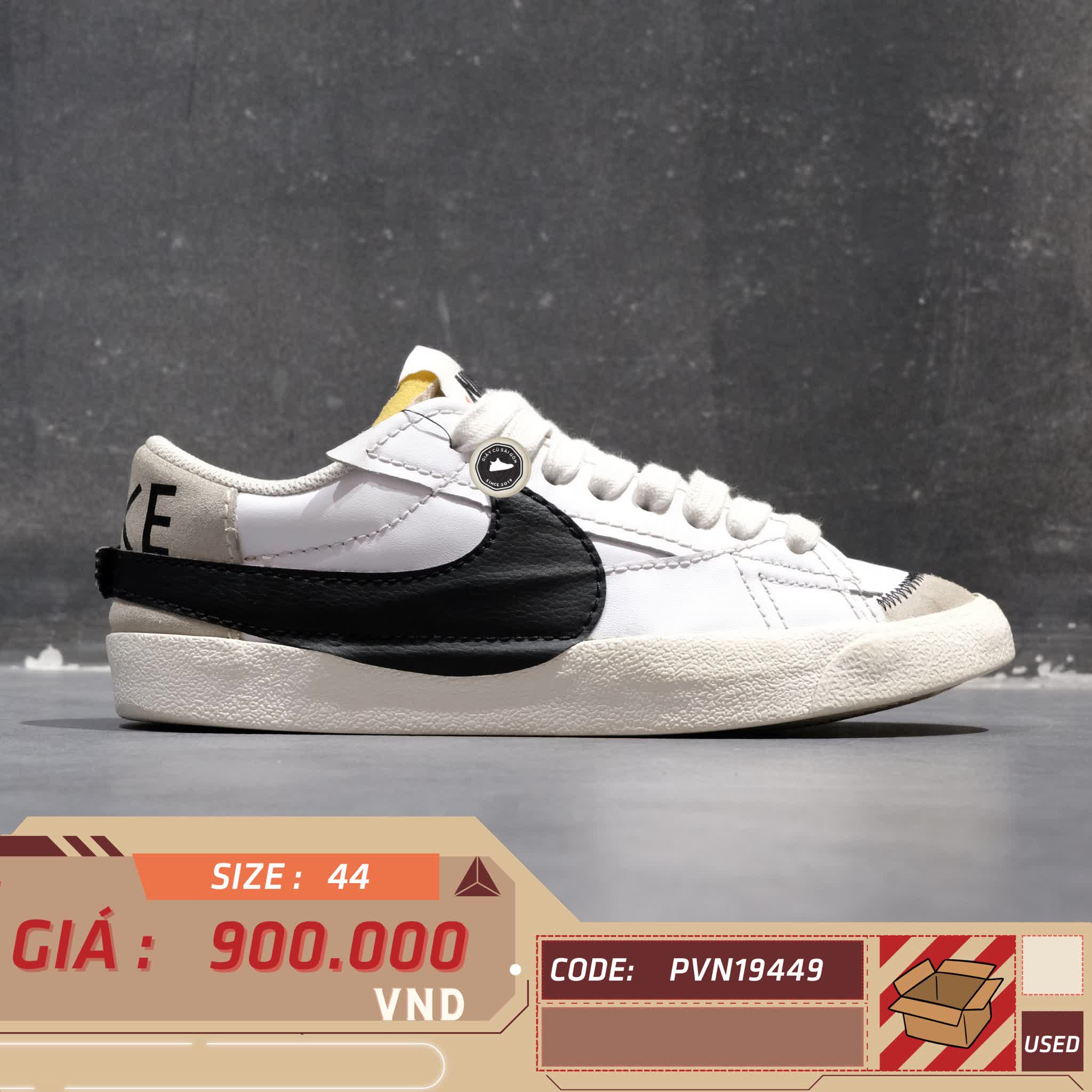 NIKE BLAZER LOW ’77 JUMBO WHITE/WHITE/SAIL/BLACK – SIZE 44 – GIÀY 2HAND